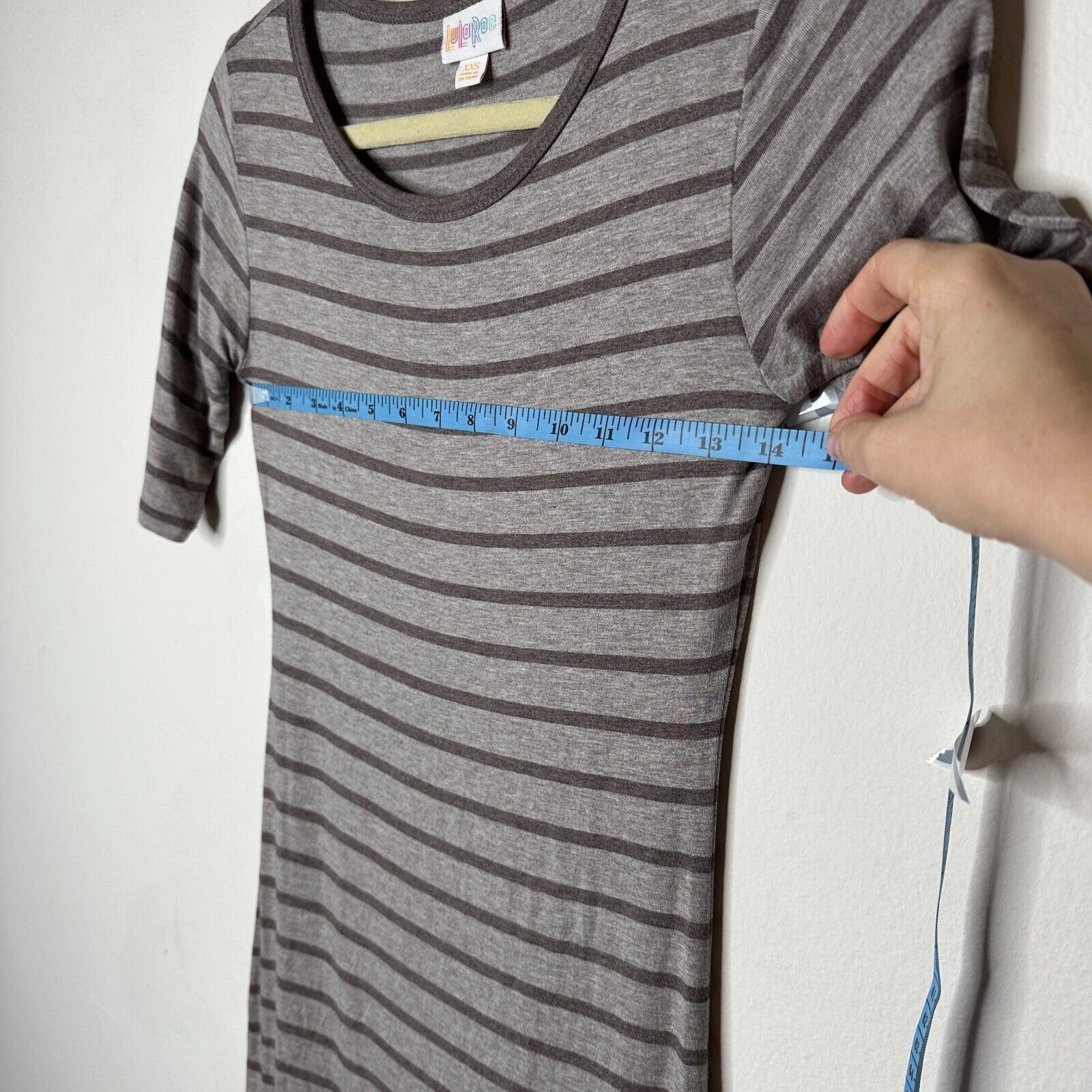 Other LuLaRoe Julia Midi Gray-Stripe Pullover Bodycon Dress XXS Size XXS / US 00 / IT 34 - 5 Thumbnail