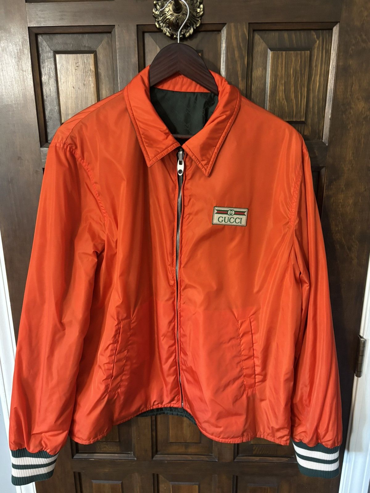 Gucci Gucci Nylon Reversible Jacket - Green/Orange MEDIUM 48 Size US M / EU 48-50 / 2 - 6 Thumbnail