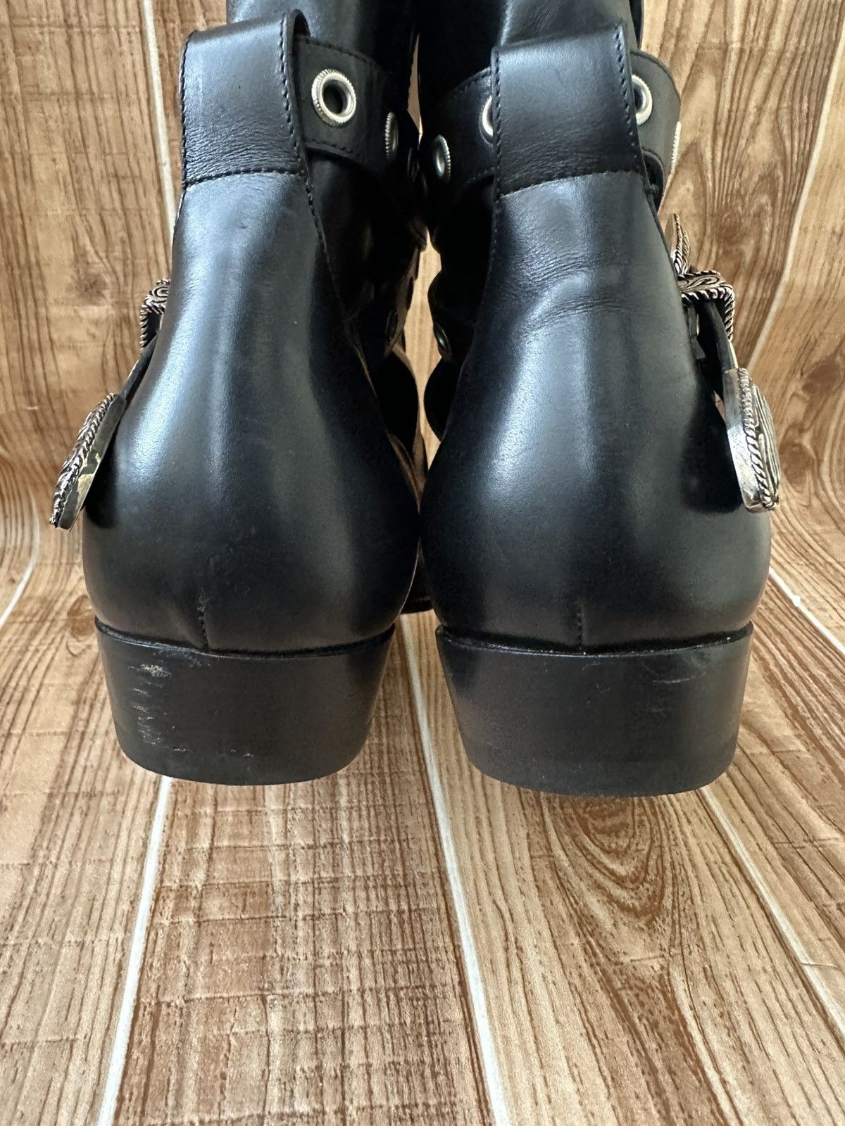 Saint Laurent Paris Hedi Slimane Western Buckle Duckies Boots Size US 10 / EU 43 - 17 Thumbnail