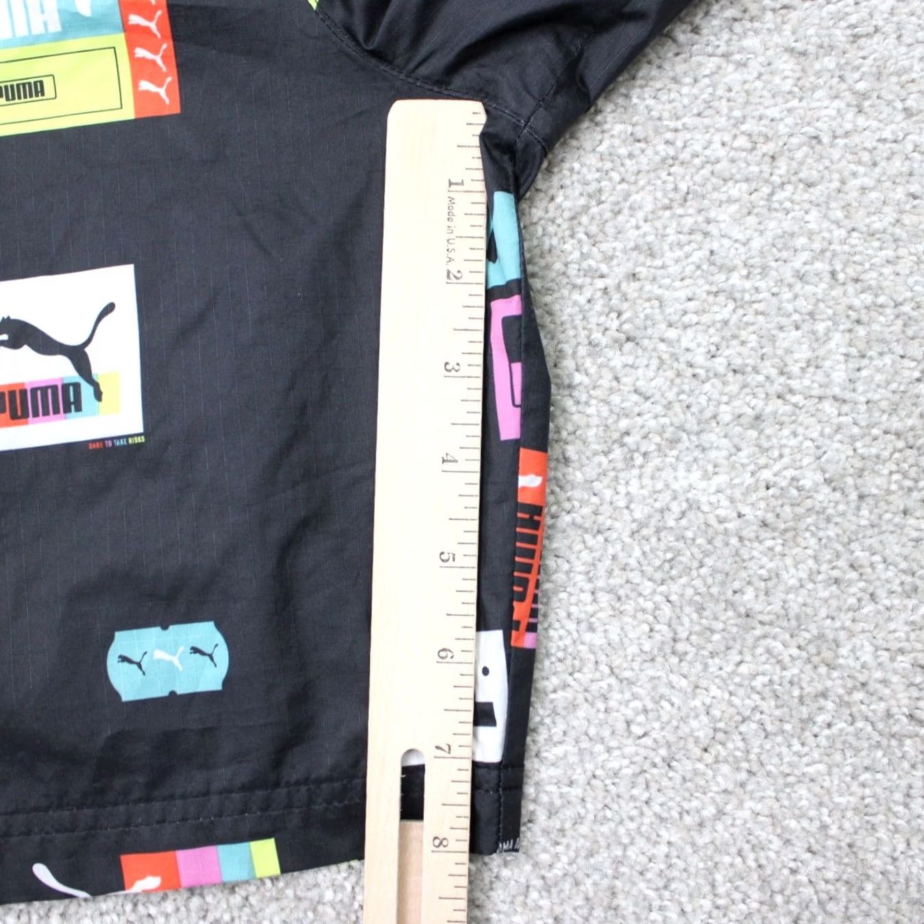 Puma PUMA AOP Shorts Mens Large Black 8" Brand Love All Over Print Woven Lined Size US 33 - 4 Thumbnail