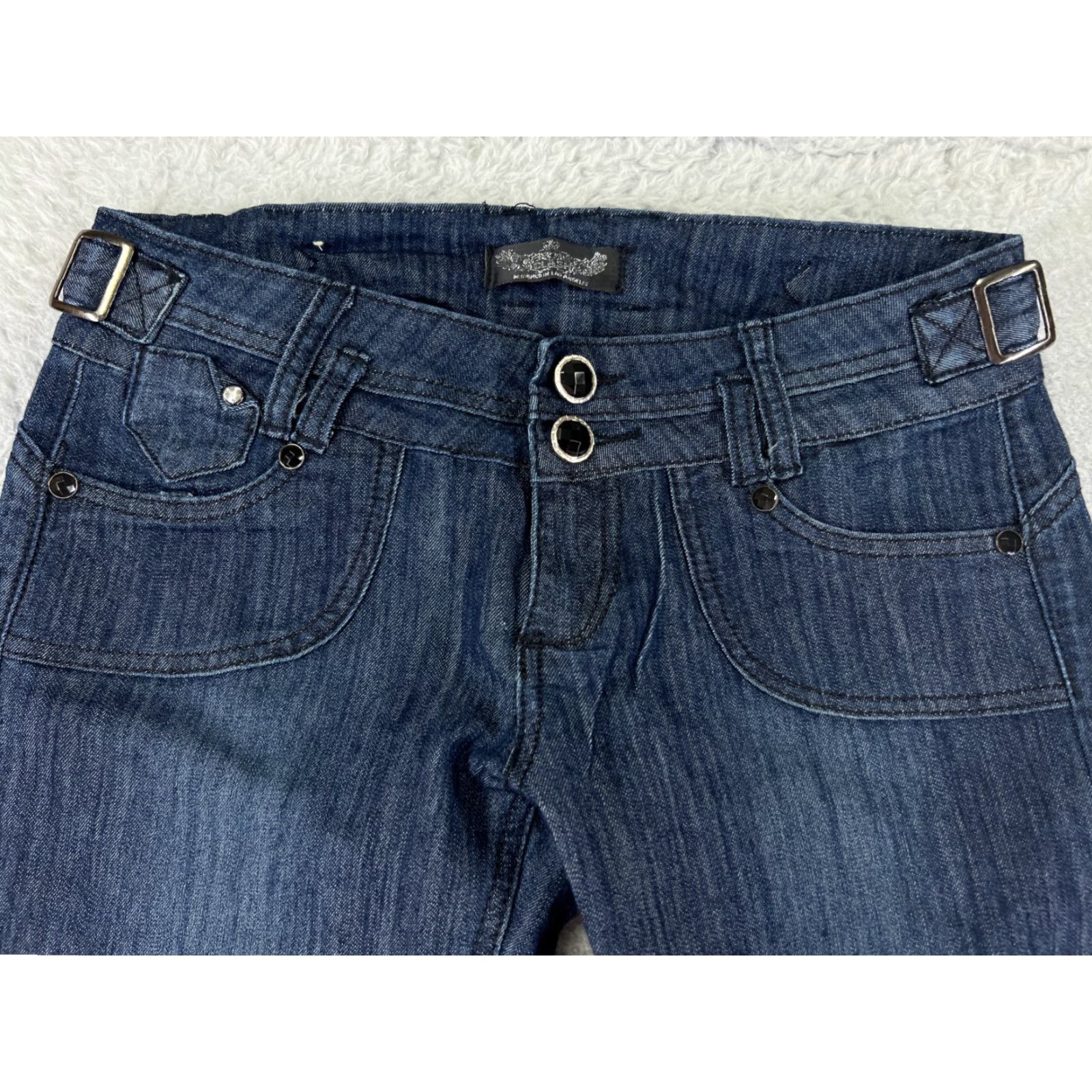 Denime Clash Jeans Womens City Preppy 5-Pocket Denim Dark Blue Skinny Low Rise 29x30 Regular Size 9 Slim Stretch Cotton Size 30" / US 8 / IT 44 - 4 Thumbnail