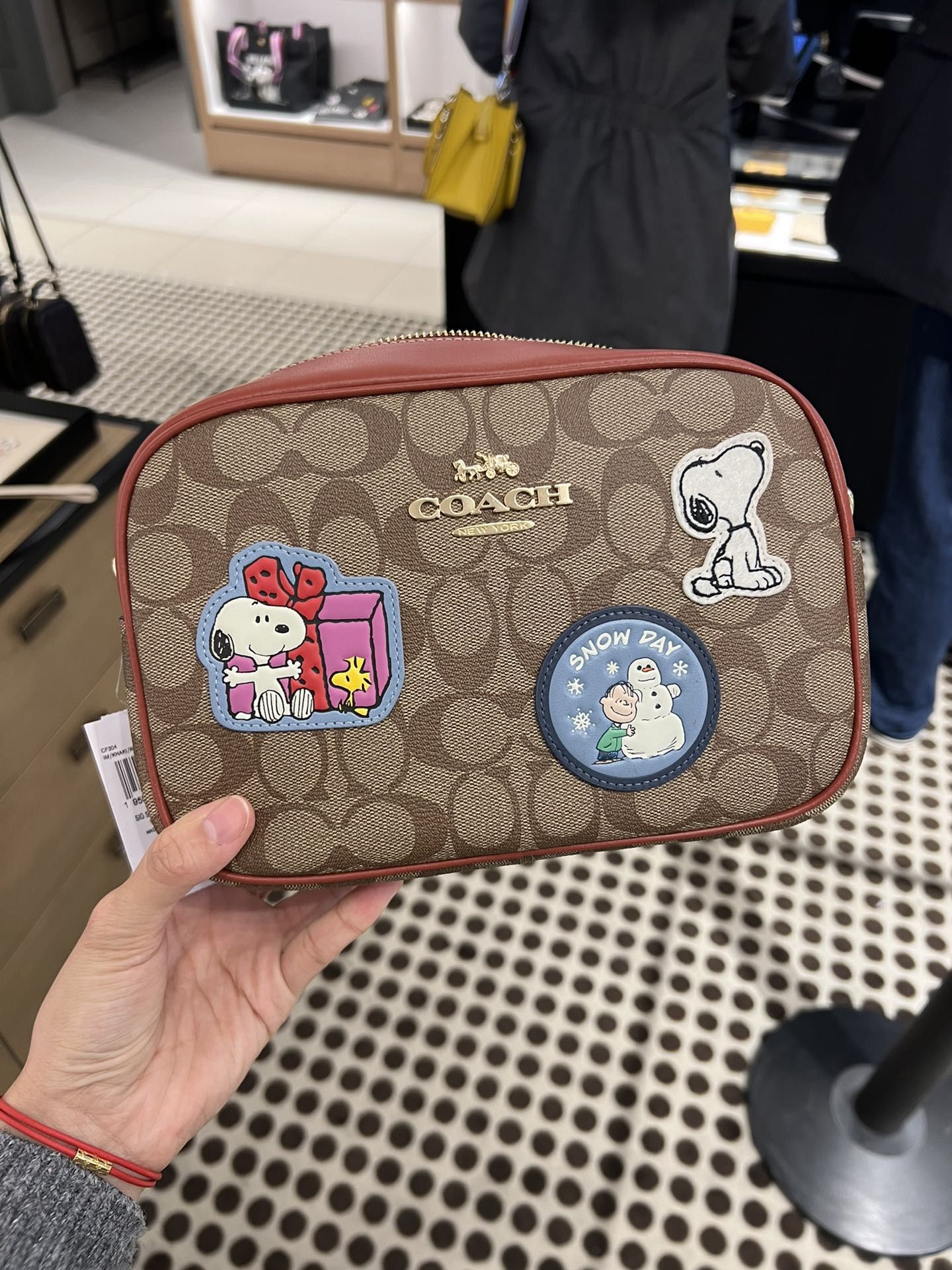 Coach x Peanuts Jamie Camera Bag Patches Crossbody Cf304 in Brown, Women's