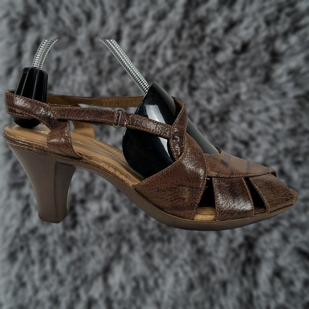 Clarks Clarks Eliza Brown Leather Strappy Slingback Sandals Women Size 10 Adjustable Size US 10 / IT 40 - 1 Thumbnail