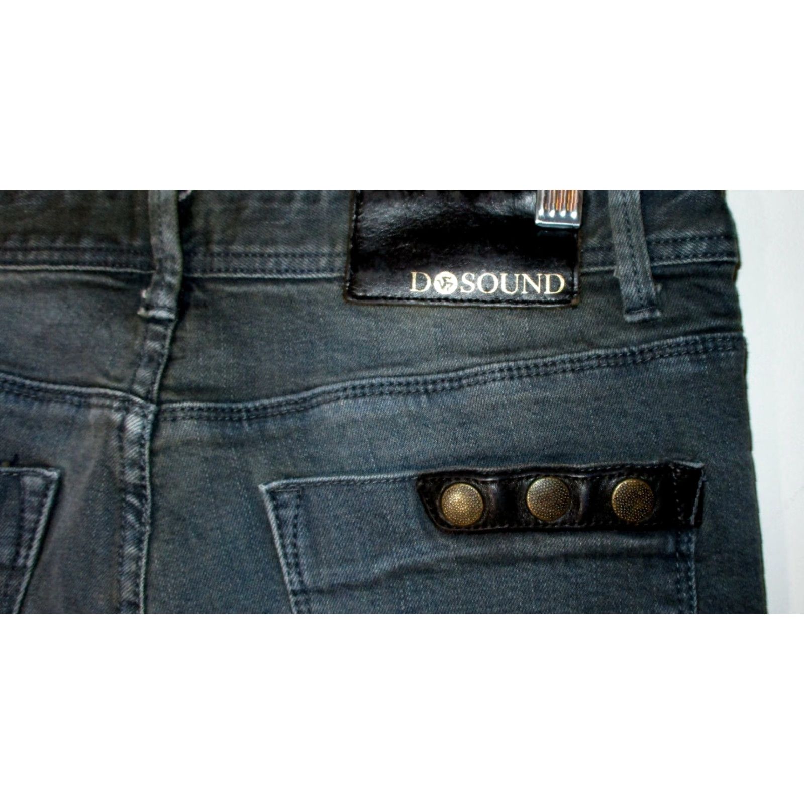 Denime D Sound Men’s Skinny Denim Jeans 32W 32L Black 32x32 Slim 5-Pocket Zip Button Jeans Men's Denims Skinny Size US 32 / EU 48 - 5 Thumbnail