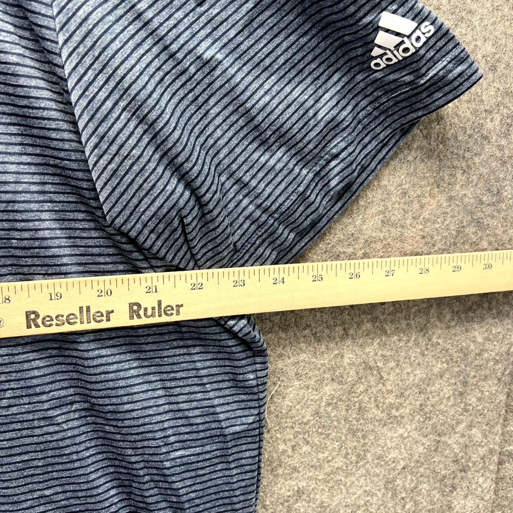 Adidas Adidas Polo Shirt Men 2XL Blue Stripes Golf Preppy Performance Size 48R - 7 Thumbnail