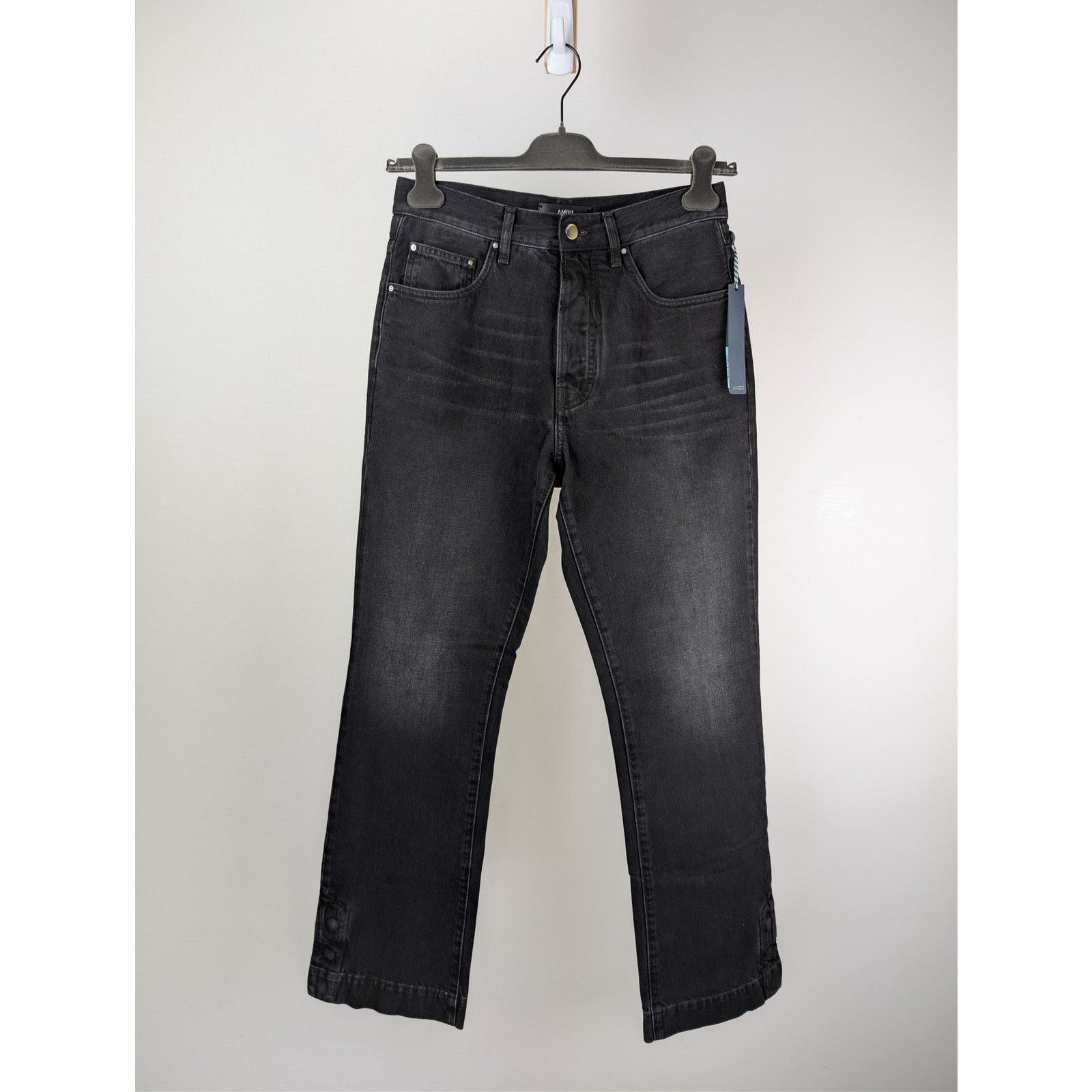 Amiri o1rshd1 Straight Leg Flare Jean Denim in Vintage Black Size US 30 / EU 46 - 1 Thumbnail