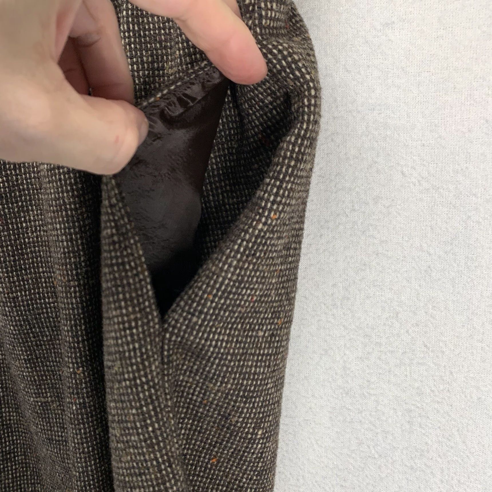 Vintage VINTAGE Russ Women's Plaid Skirt Size 10 Midi A-Line Brown Speckled 70s 80s Classic Size 32" / US 10 / IT 46 - 6 Thumbnail