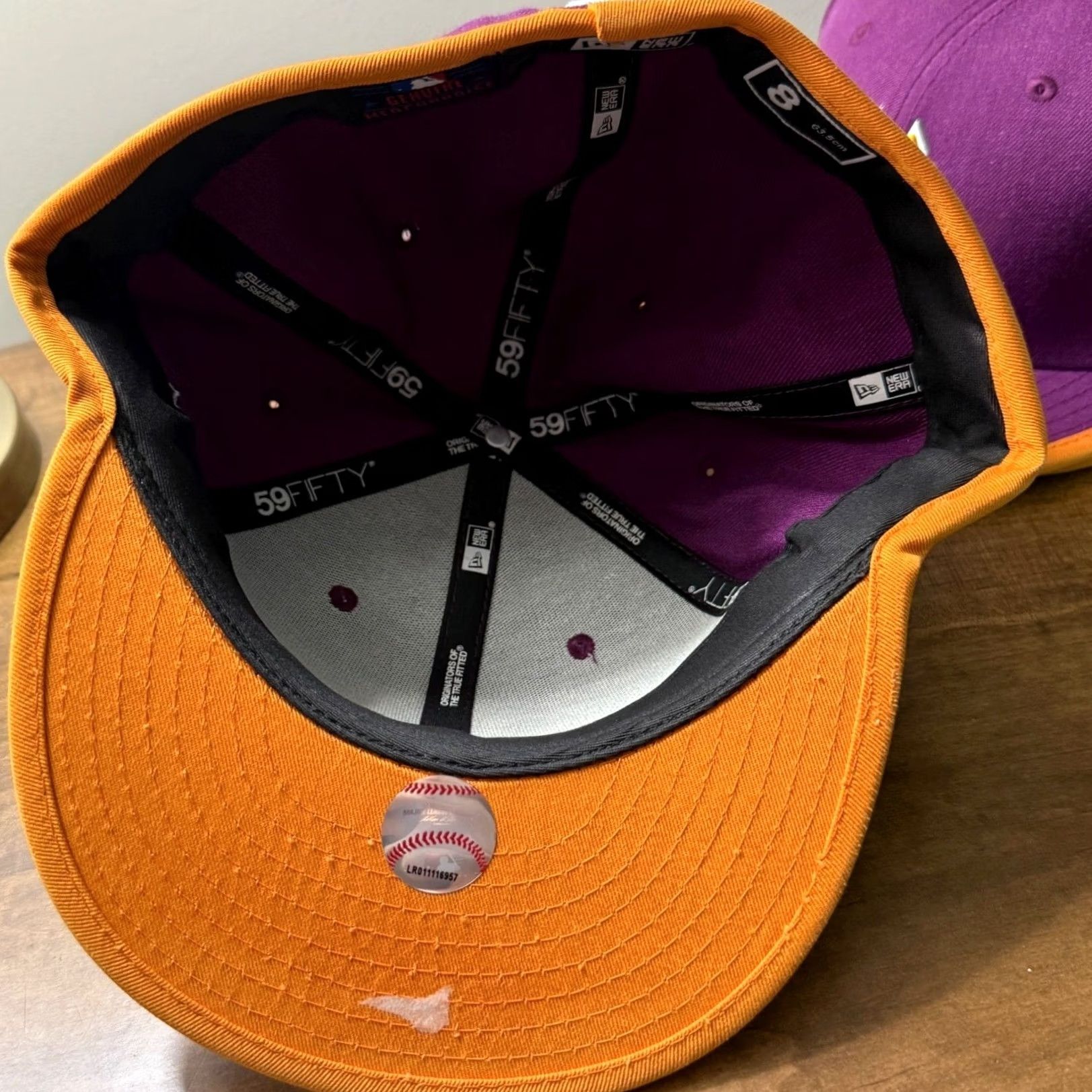 New Era VINTAGE New Era 59FIFTY New York Yankees Hat Mens Size 8 Purple Orange Fitted Cap MLB Size ONE SIZE - 5 Thumbnail