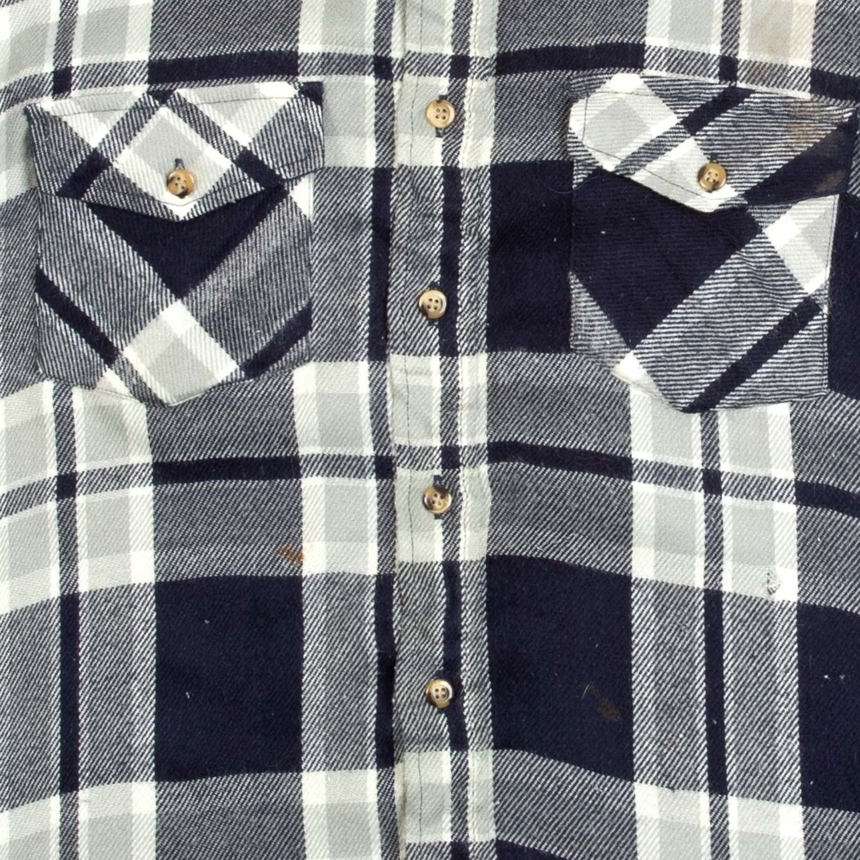 Sears VINTAGE Sears Shirt Large Men's Blue Checked Plaid 1990s Wool Style Size US L / EU 52-54 / 3 - 6 Thumbnail