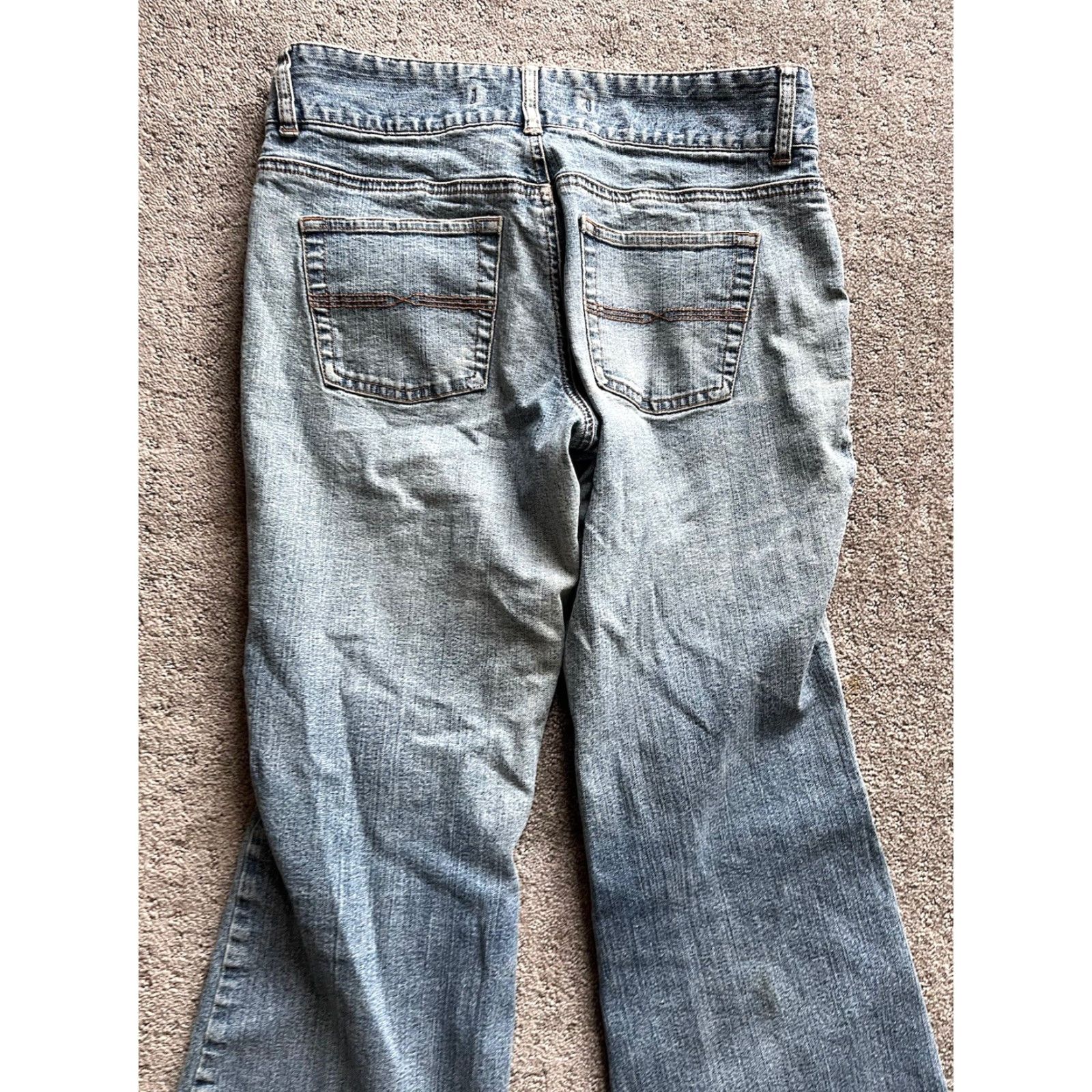 Express Express Jeans Womens 8S Flare Jeans Blue Denim 5-Pocket Regular Belt Loops Cotton Blend Medium Wash Size 30" / US 8 / IT 44 - 4 Thumbnail