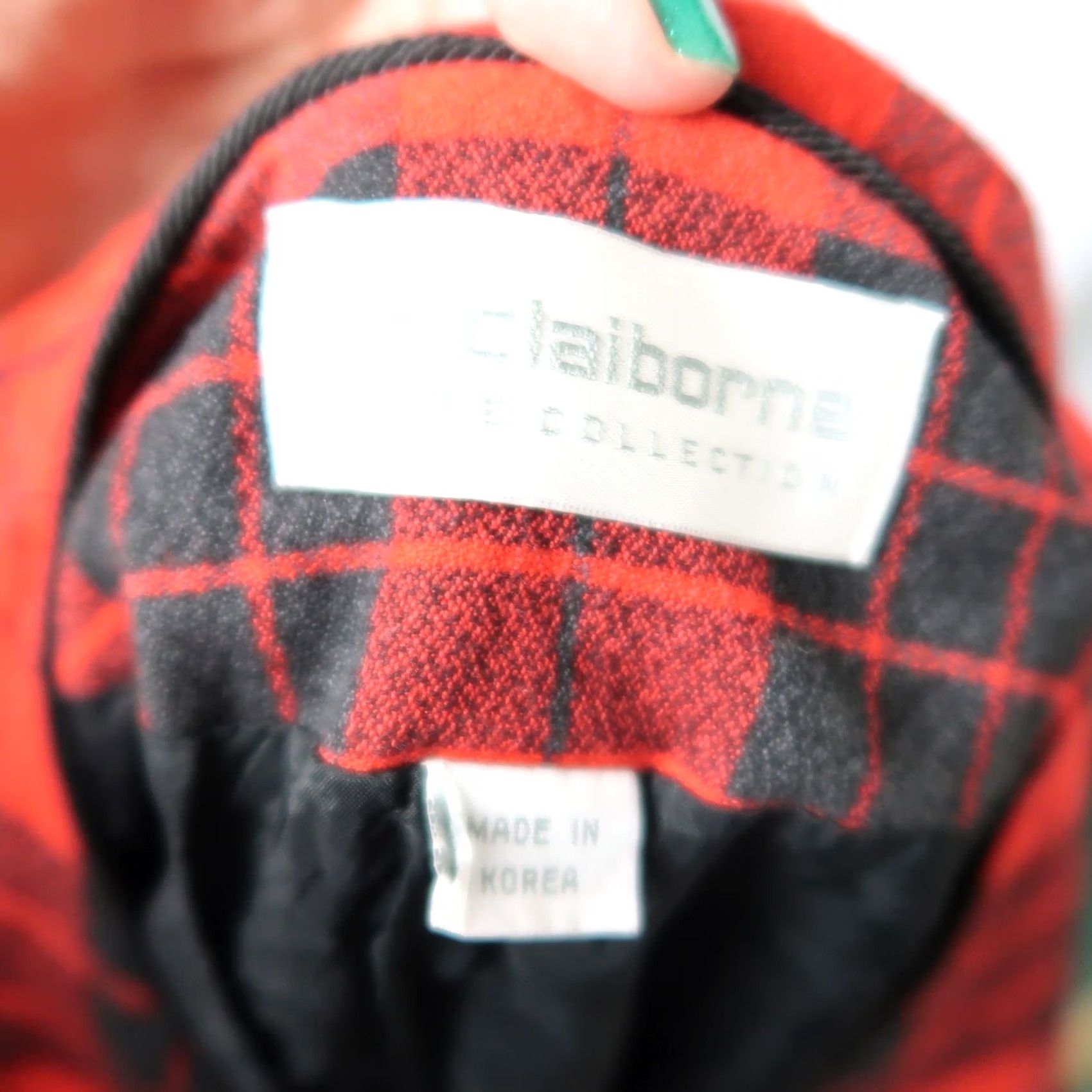 Liz Claiborne VINTAGE Liz Claiborne Blazer Jacket Shirt 90s Adults Petite 10 Red Black Plaid Cotton Blend Grunge JACKET Mens Womens Boys Girls Size L / US 10 / IT 46 - 5 Thumbnail