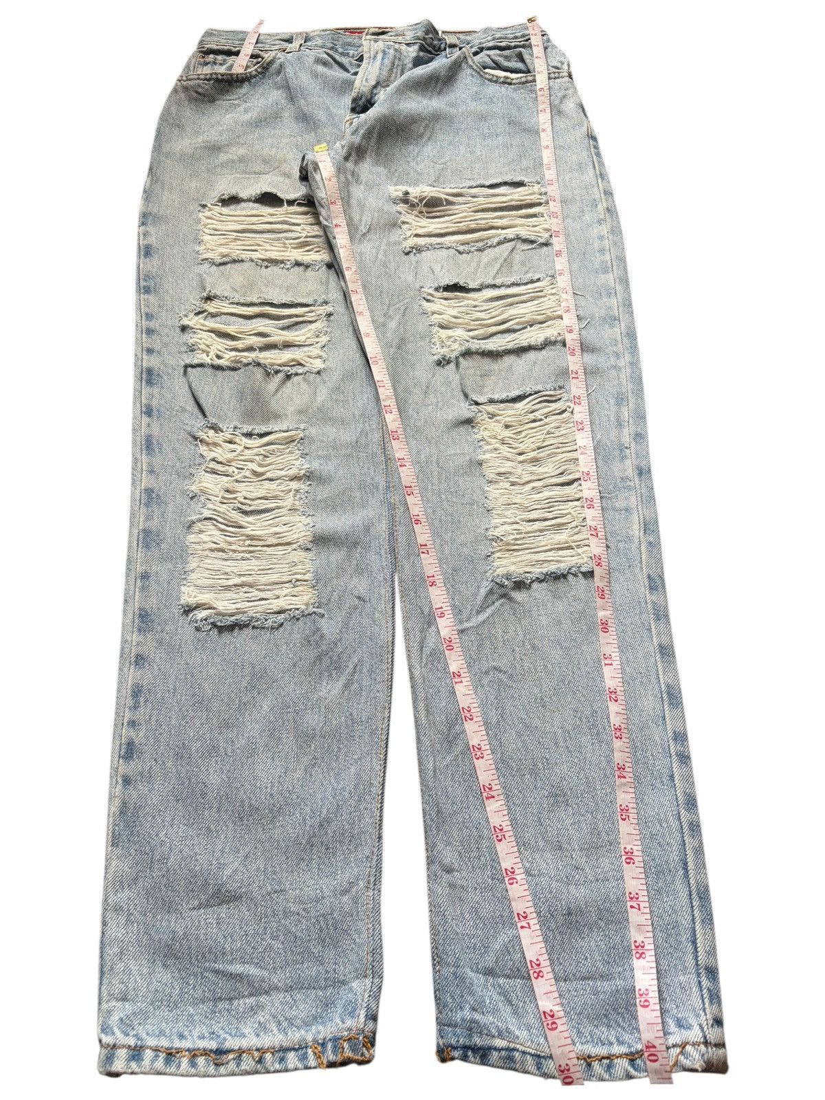 Levi's Vintage 90s Levis 550 Punk Heavy Distressed Jeans Size 30" / US 8 / IT 44 - 7 Thumbnail