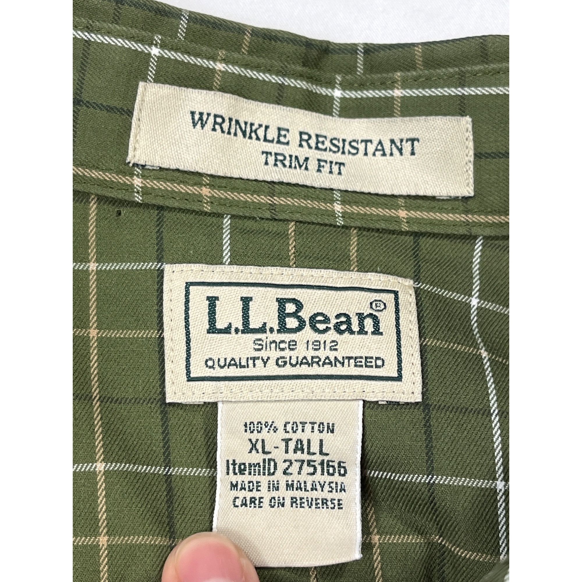 L.L. Bean L.L. Bean SKU 7652 Mens Green Plaid Long Sleeve Button Down Size US XL / EU 56 / 4 - 9 Thumbnail