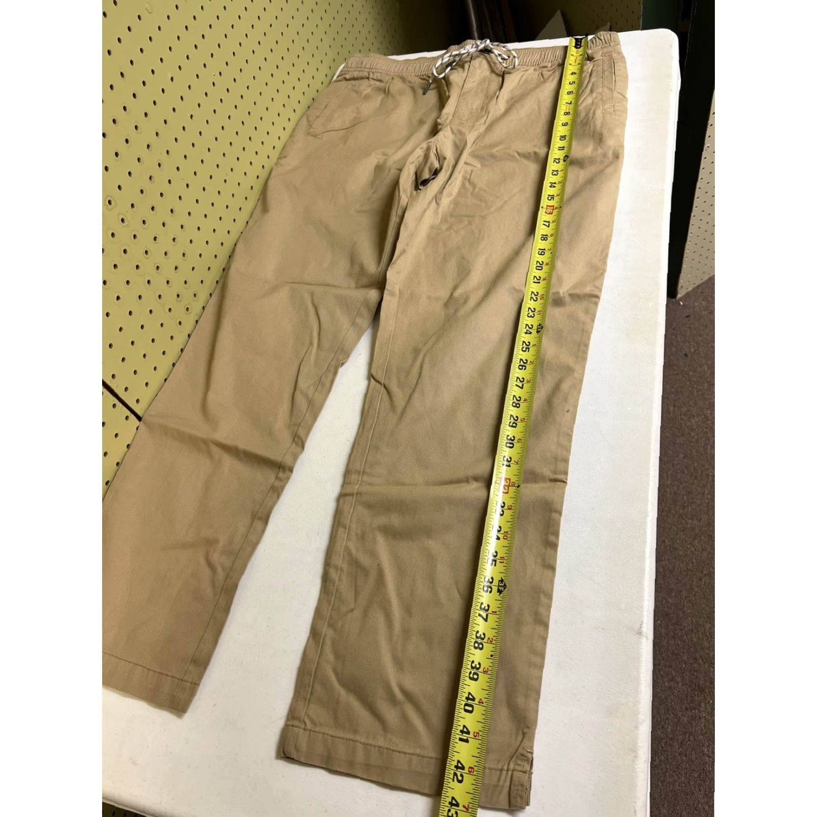 Reyn Spooner Reyn Spooner Solid Beach Twill Chino Drawstring Pants Men’s 2XL Khaki, Loose, Regular, 32 Inseam, Cotton, Beach Theme, Mens Size US 39 - 6 Thumbnail