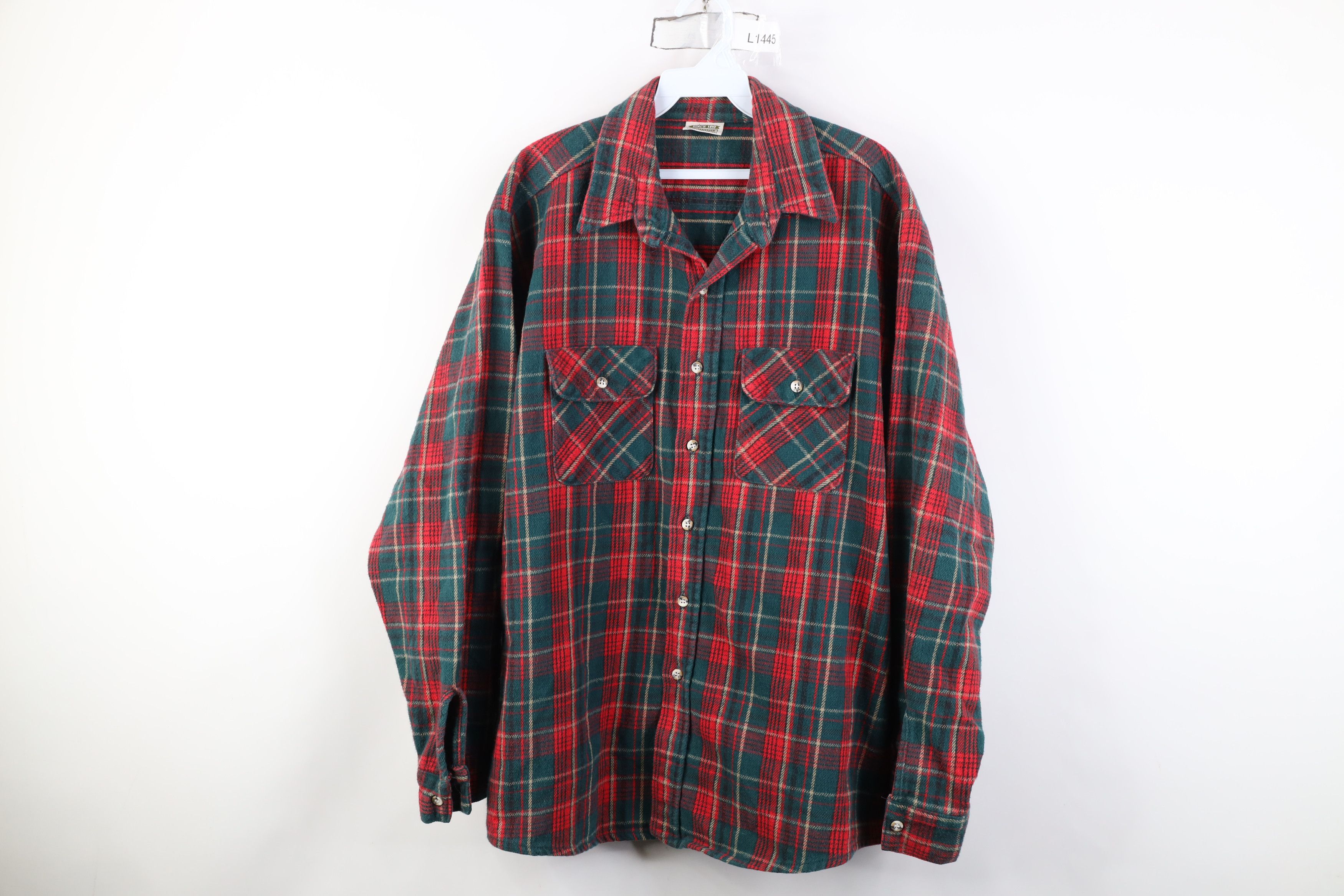 FiveBrother Vintage 90s Five Brother Heavyweight Button Shirt Plaid USA Size US XL / EU 56 / 4 - 1 Thumbnail