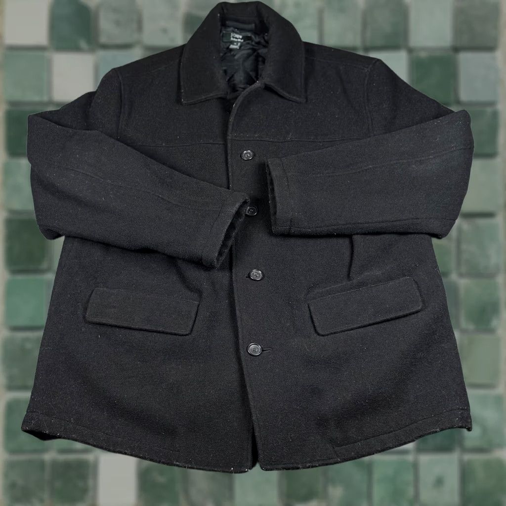 J.Crew VINTAGE J.Crew Italian Wool Pea Coat XL Top Coat Quilted Liner Black Wool Jacket Men Winter Workwear Size US XL / EU 56 / 4 - 1 Thumbnail