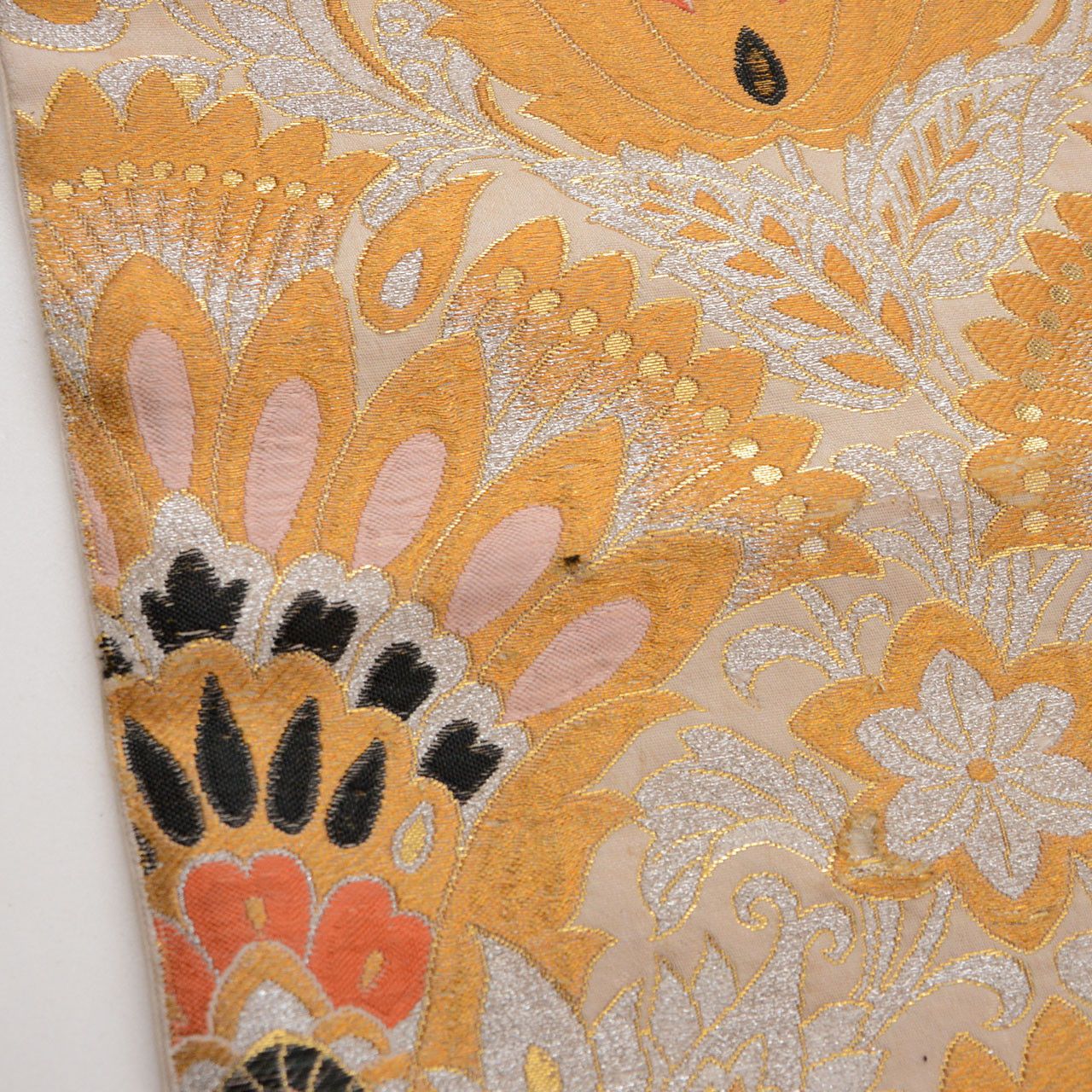 Japanese Brand Japanese Vintage Obi Belt Gold Silver Thread Floral Pattern Size ONE SIZE - 5 Thumbnail