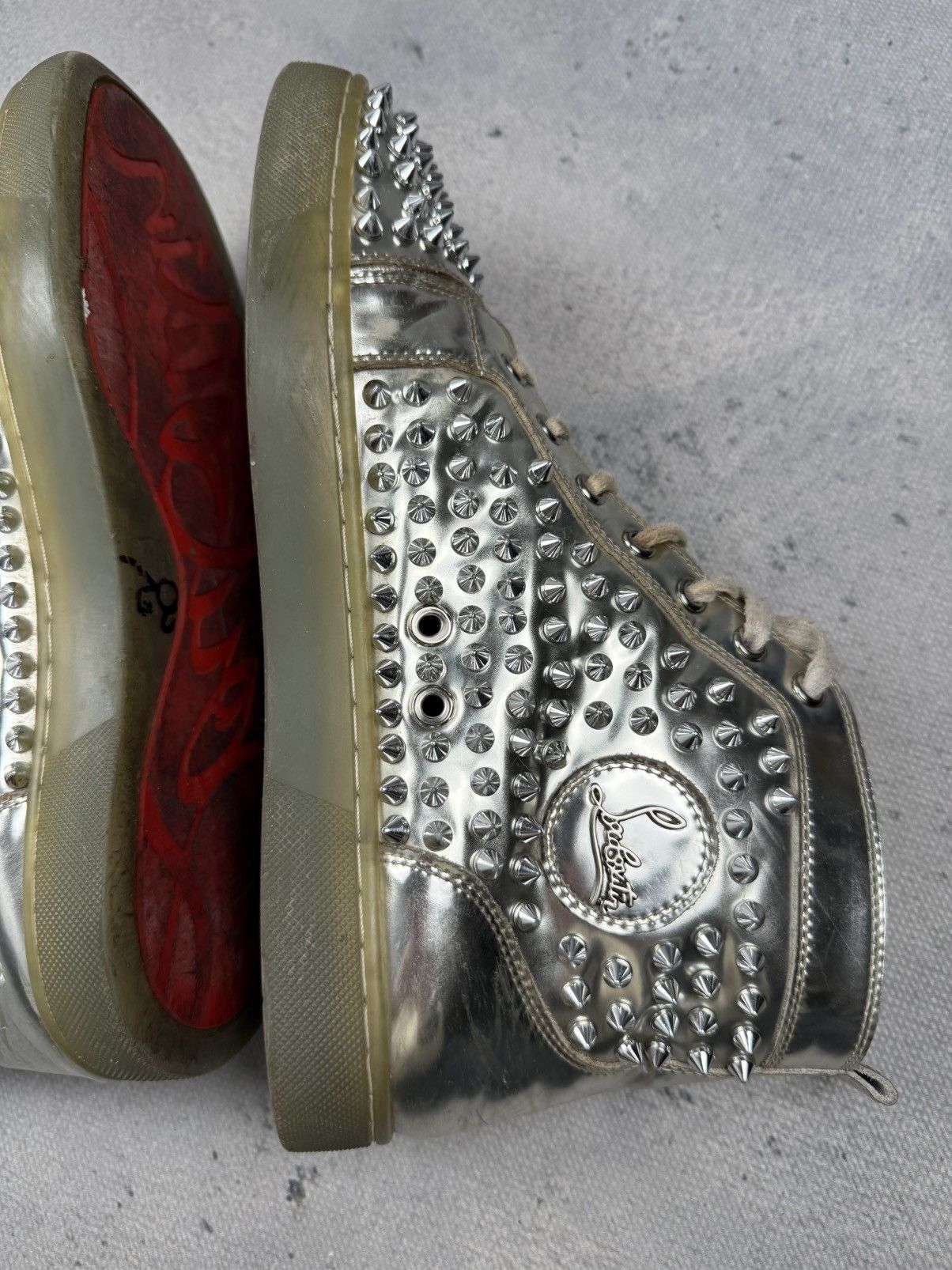 Christian Louboutin Christian Louboutin Louis Flat Antispecchio Spike Silver Size US 9 / EU 42 - 12 Thumbnail