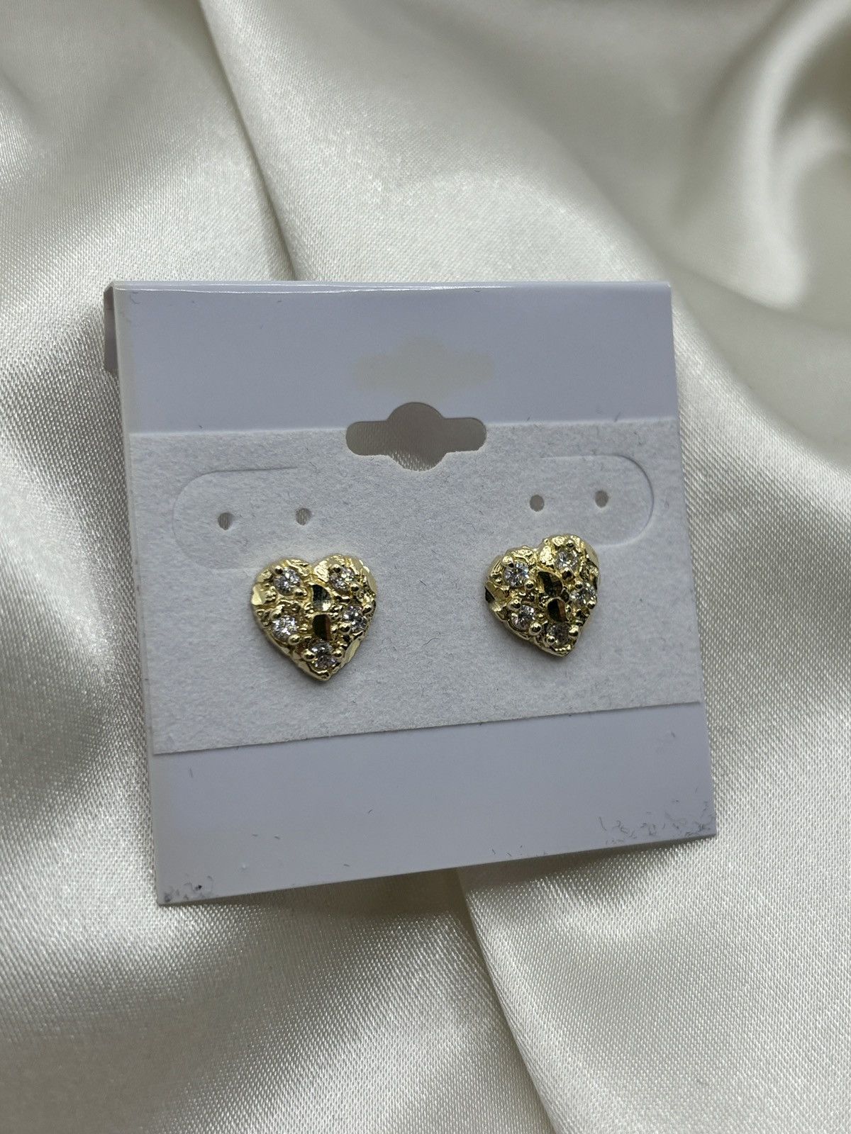 Other 10K Cz Heart Nugget Earrings Size ONE SIZE - 5 Thumbnail
