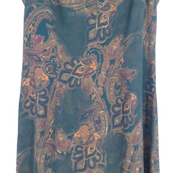 Vintage Vtg 90s Witchy Burnt Paisley Maxi Dress Sz M Black Double Sl Size M / US 6-8 / IT 42-44 - 6 Thumbnail