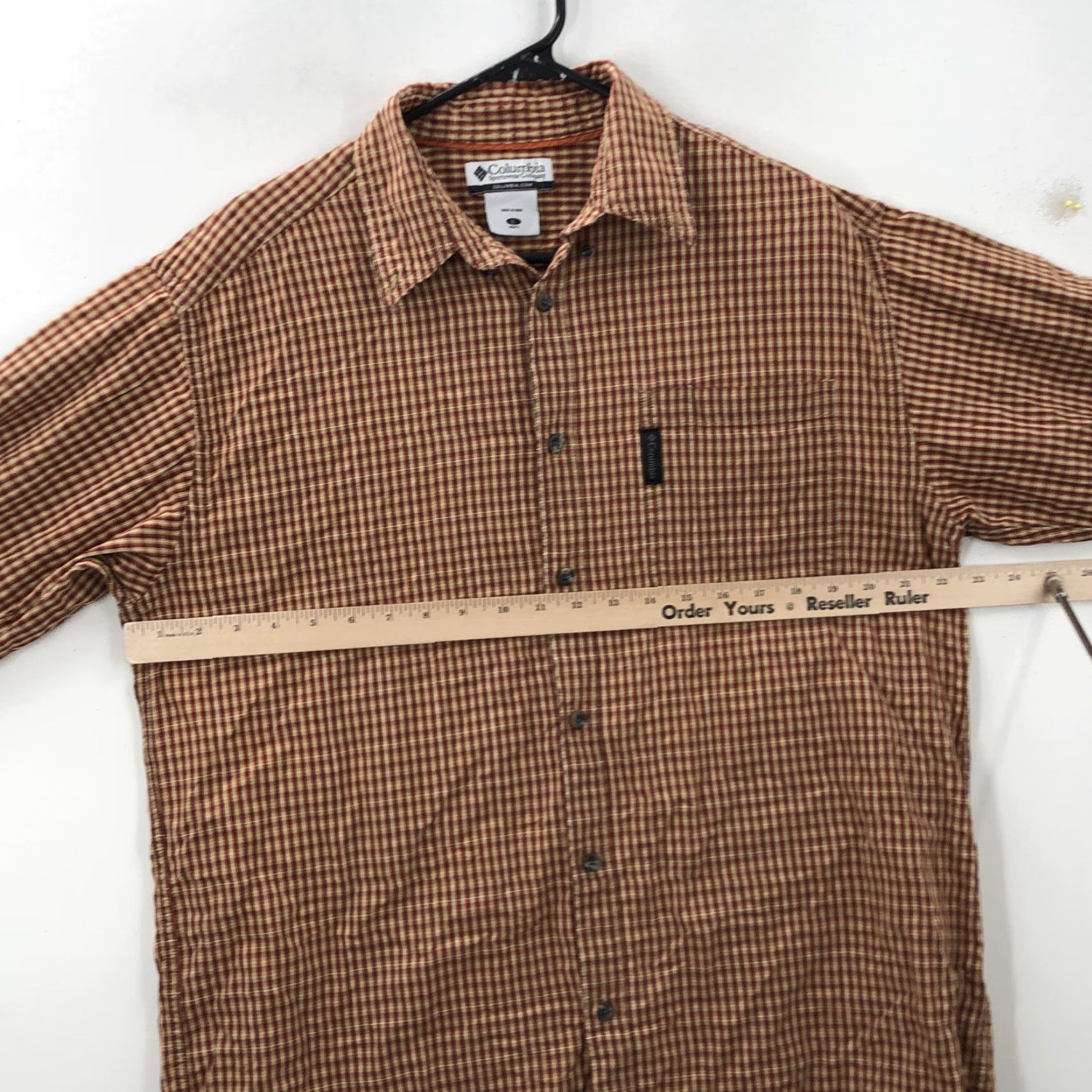 Vintage VINTAGE Columbia Shirt Mens Plaid Button-Up Long Sleeve Cotton Brown L Adult Regular 45 in Chest Mens Size US L / EU 52-54 / 3 - 2 Thumbnail