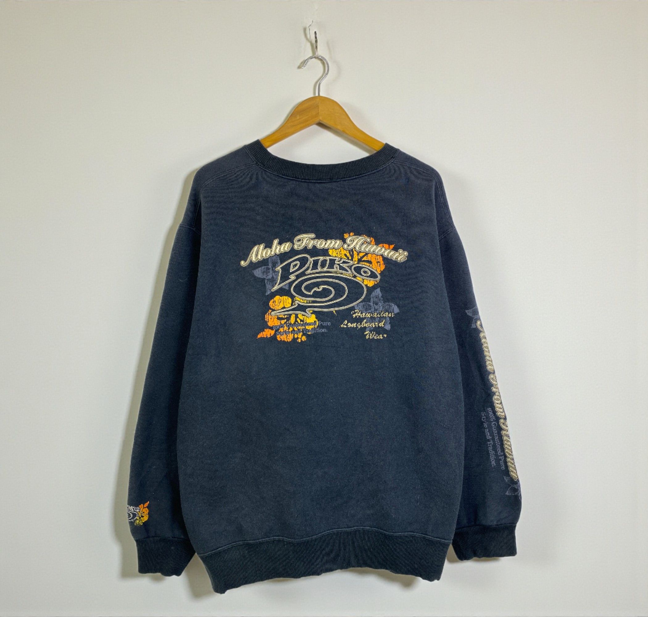 Vintage Vintage Piko Hawaii Backhit Wording Sweatshirt SH0307 Size US XL / EU 56 / 4 - 1 Thumbnail