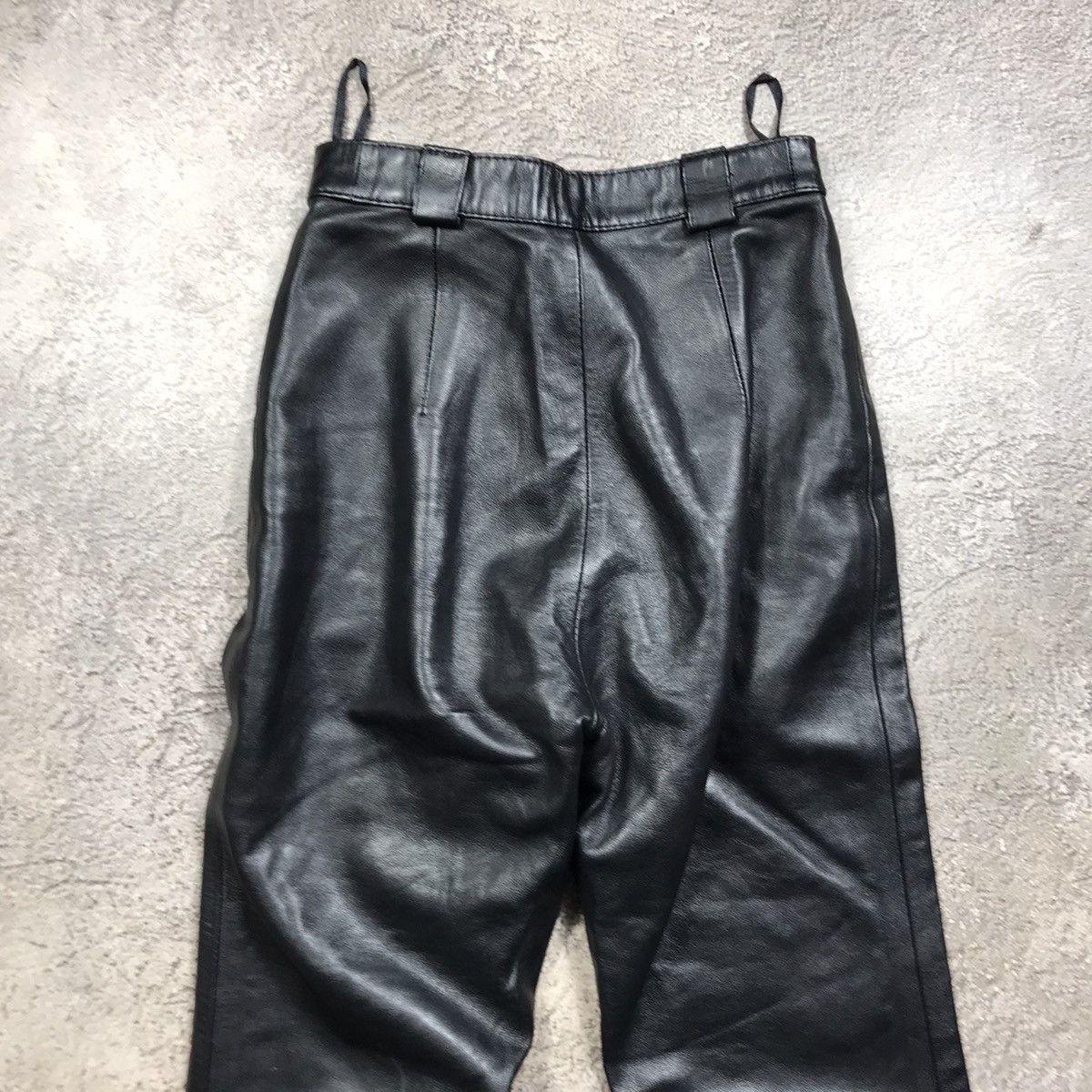 Vintage Y2K Baggy Wide Leg Distressed Leather Pants Black Canvas 25 Size 25" / US 0 / IT 36 - 5 Thumbnail