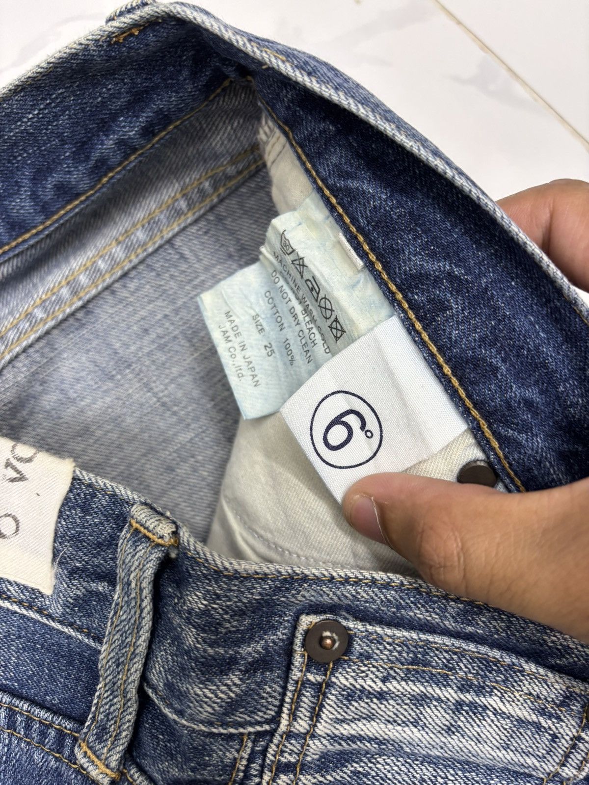 If Six Was Nine 6•Vocale Selvedge Distressed Denim Jeans Size 29" - 14 Thumbnail