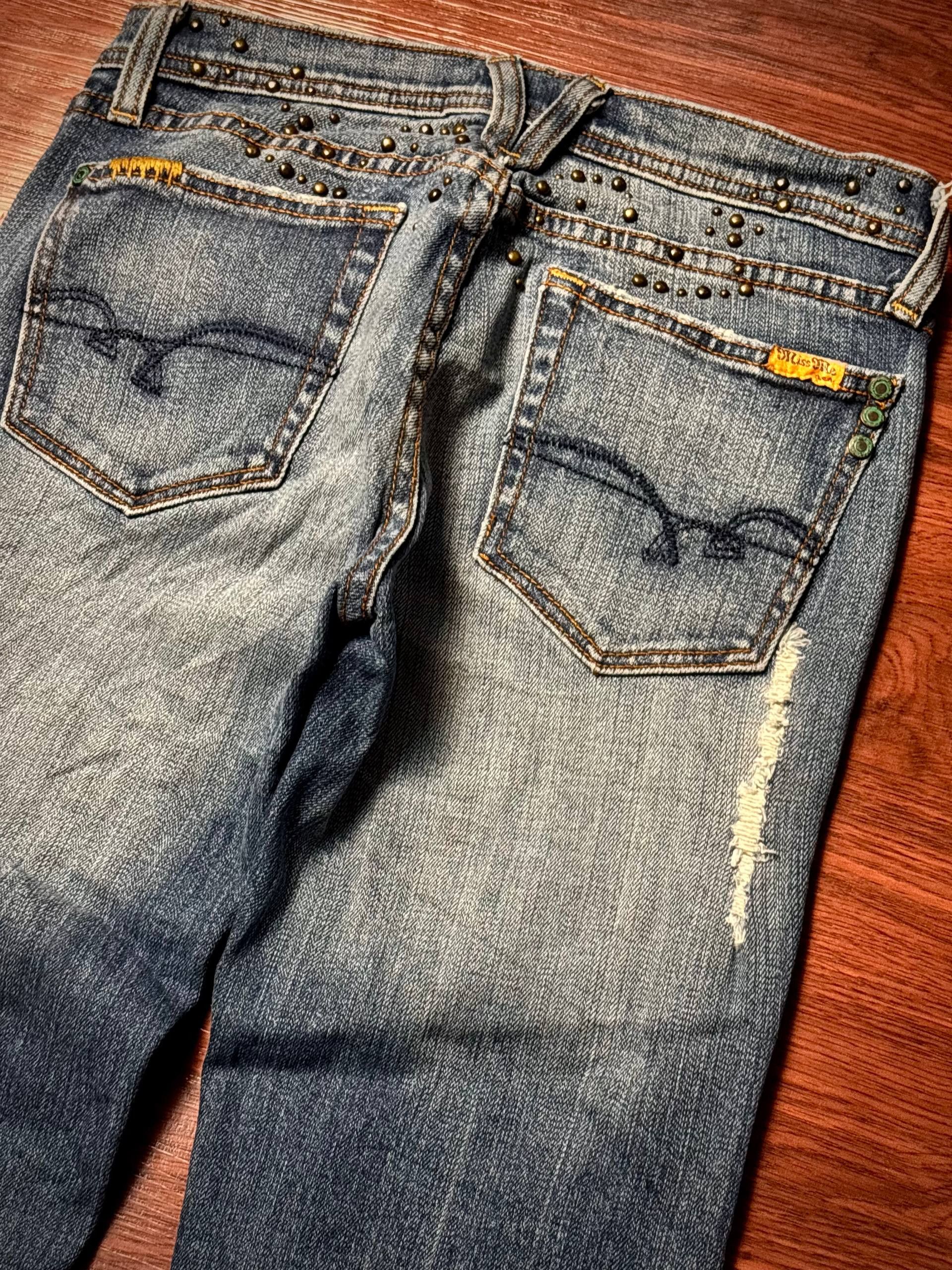 Miss Me Vintage Y2K Miss Me Distressed Studded Front Hit Flare Pants Size 30" / US 8 / IT 44 - 4 Thumbnail