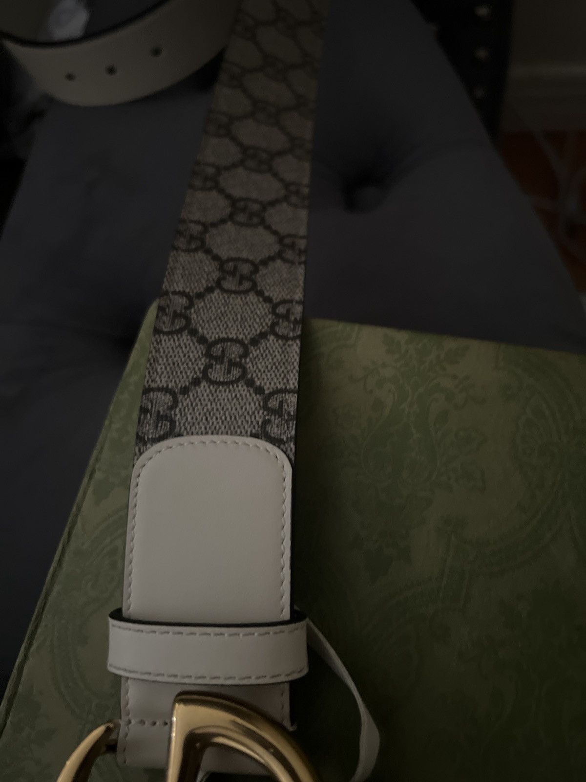 Gucci GUCCI MARMOT GG WHITE GOLD BELT Size ONE SIZE - 2 Thumbnail