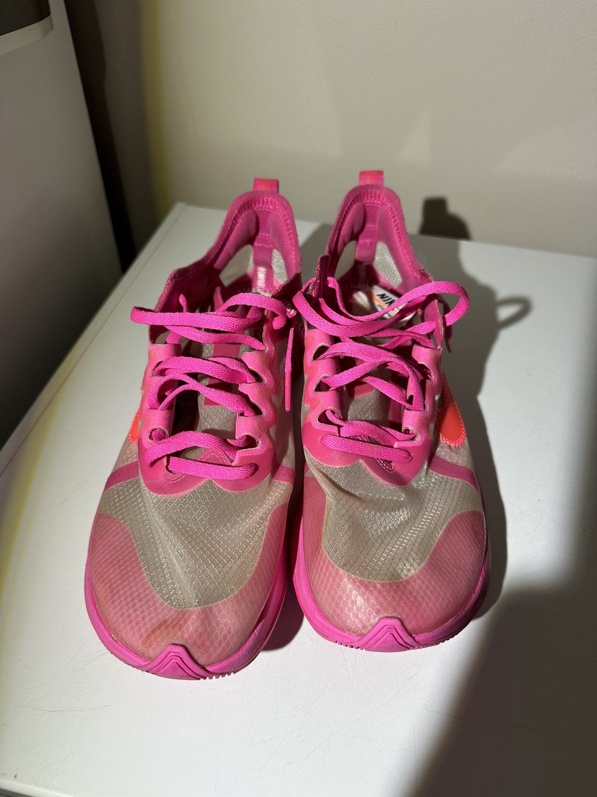 Nike × Off-White Nike x OFF WHITE Zoom Fly Pink Size US 9.5 / EU 42-43 - 16 Thumbnail