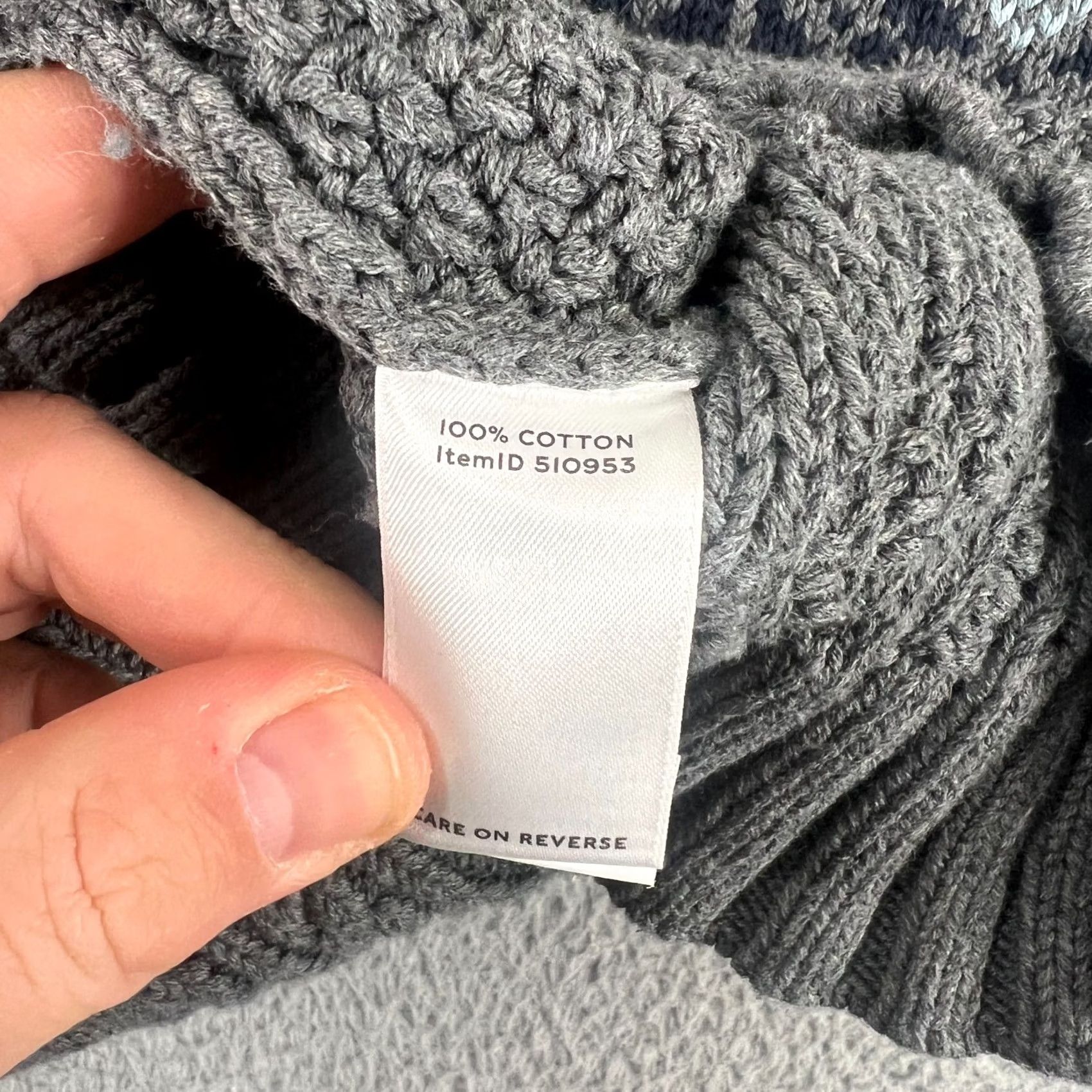 Vintage LL Bean Signature Cotton Fisherman Sweater Fair Isle Gray Blue Sz Medium Size US M / EU 48-50 / 2 - 7 Thumbnail