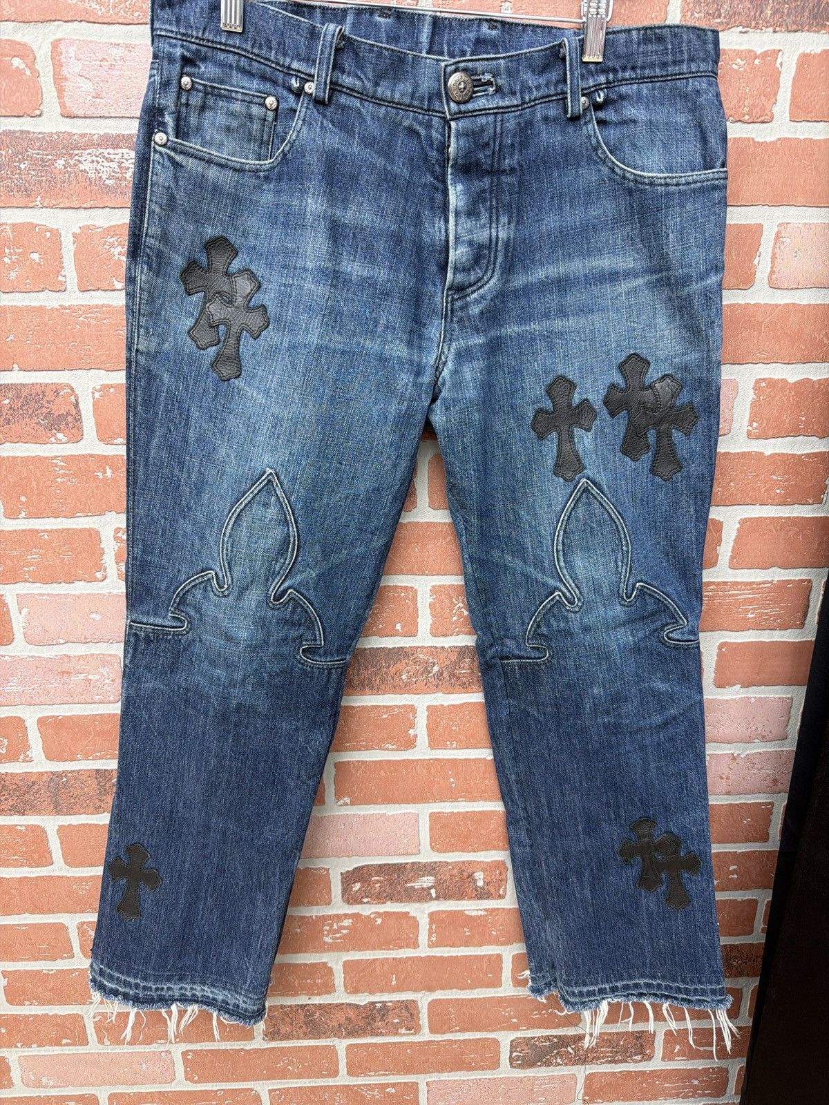Chrome Hearts Chrome Hearts Patch Jeans Crosses Leather Blue Jean Size US 32 / EU 48 - 1 Thumbnail