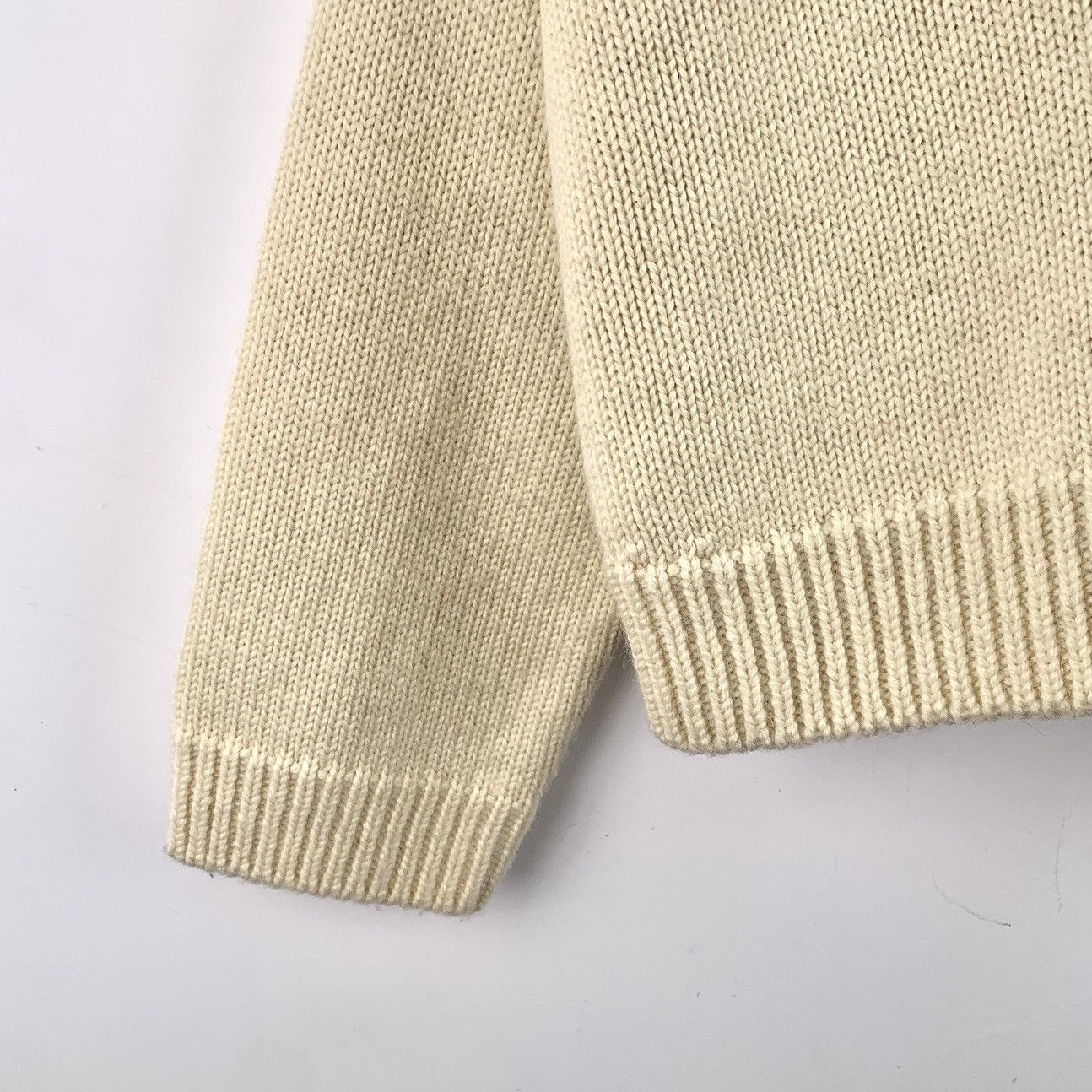 Celine Celine Beige Triomphe Wool Long Sleeve Knit Sweater K26WX Size S / US 4 / IT 40 - 5 Thumbnail