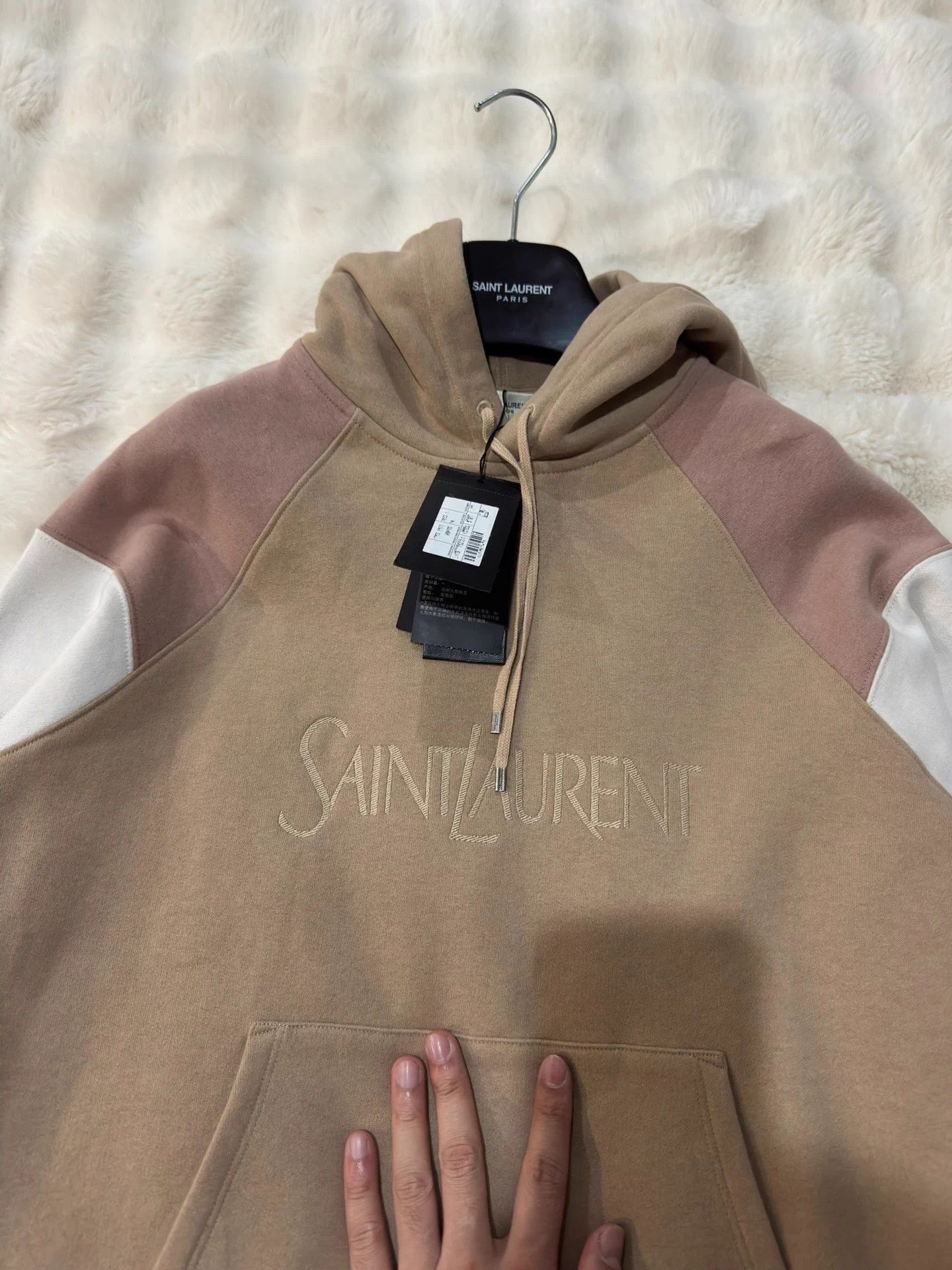 Saint Laurent Paris Saint Laurent Embroidered Colorblock Hoodie L Size US L / EU 52-54 / 3 - 5 Thumbnail