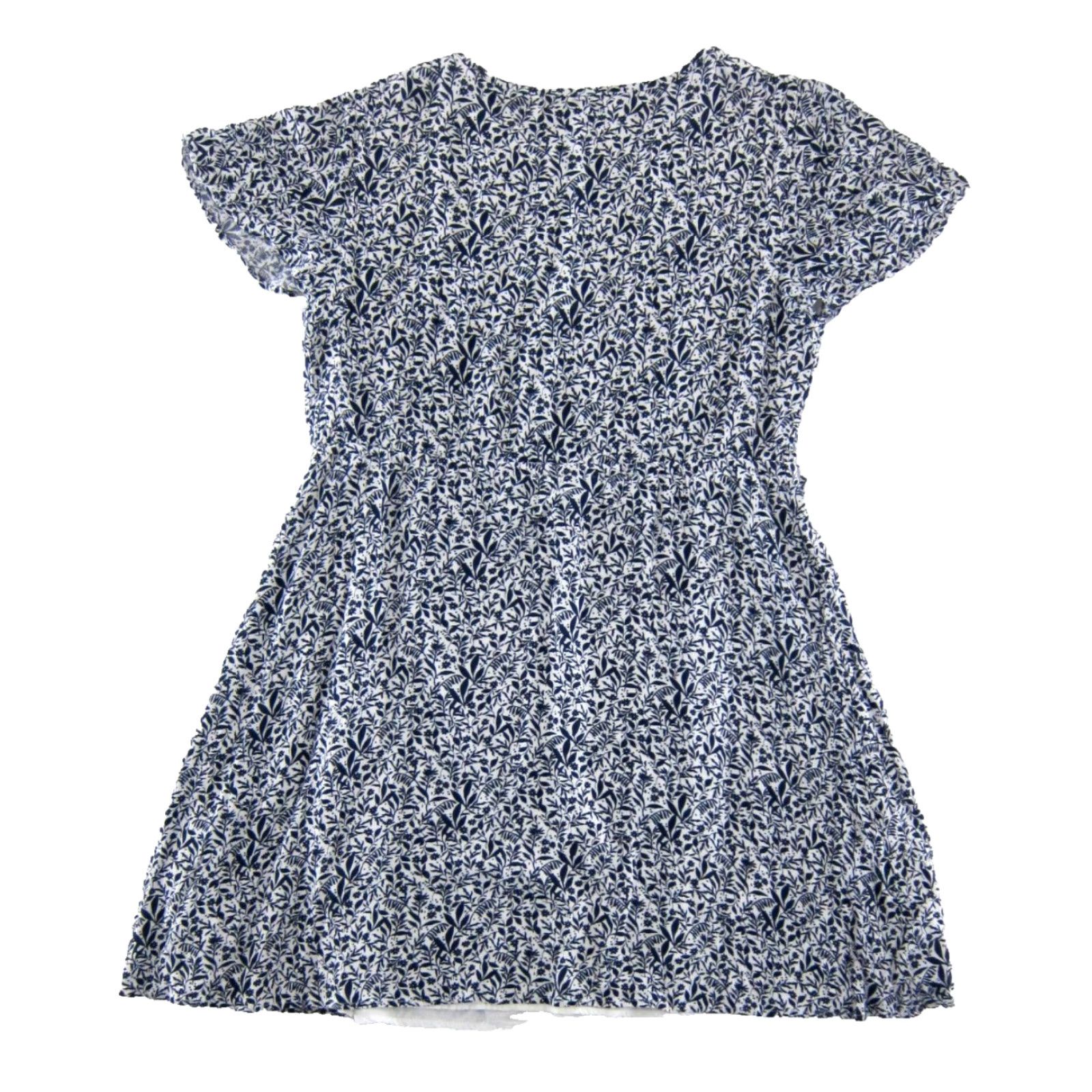 Ann Taylor Ann Taylor Dress M Blue White Floral Short Sleeve Sheath Smock Sun Size 32" / US 10 / IT 46 - 2 Thumbnail