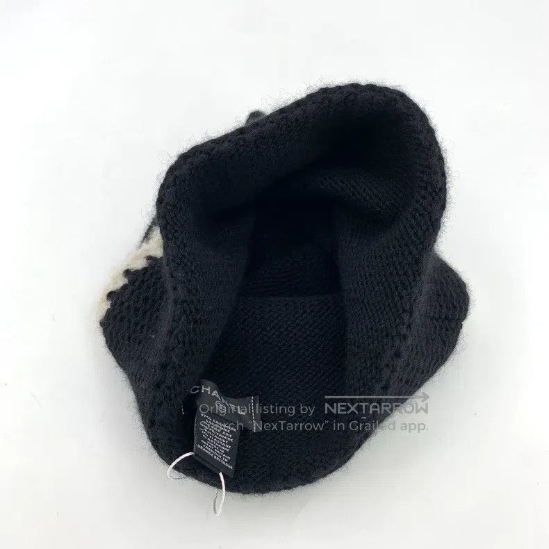 Chanel Chanel Black logo embroidered cashmere knitted woollen hat Size ONE SIZE - 6 Thumbnail