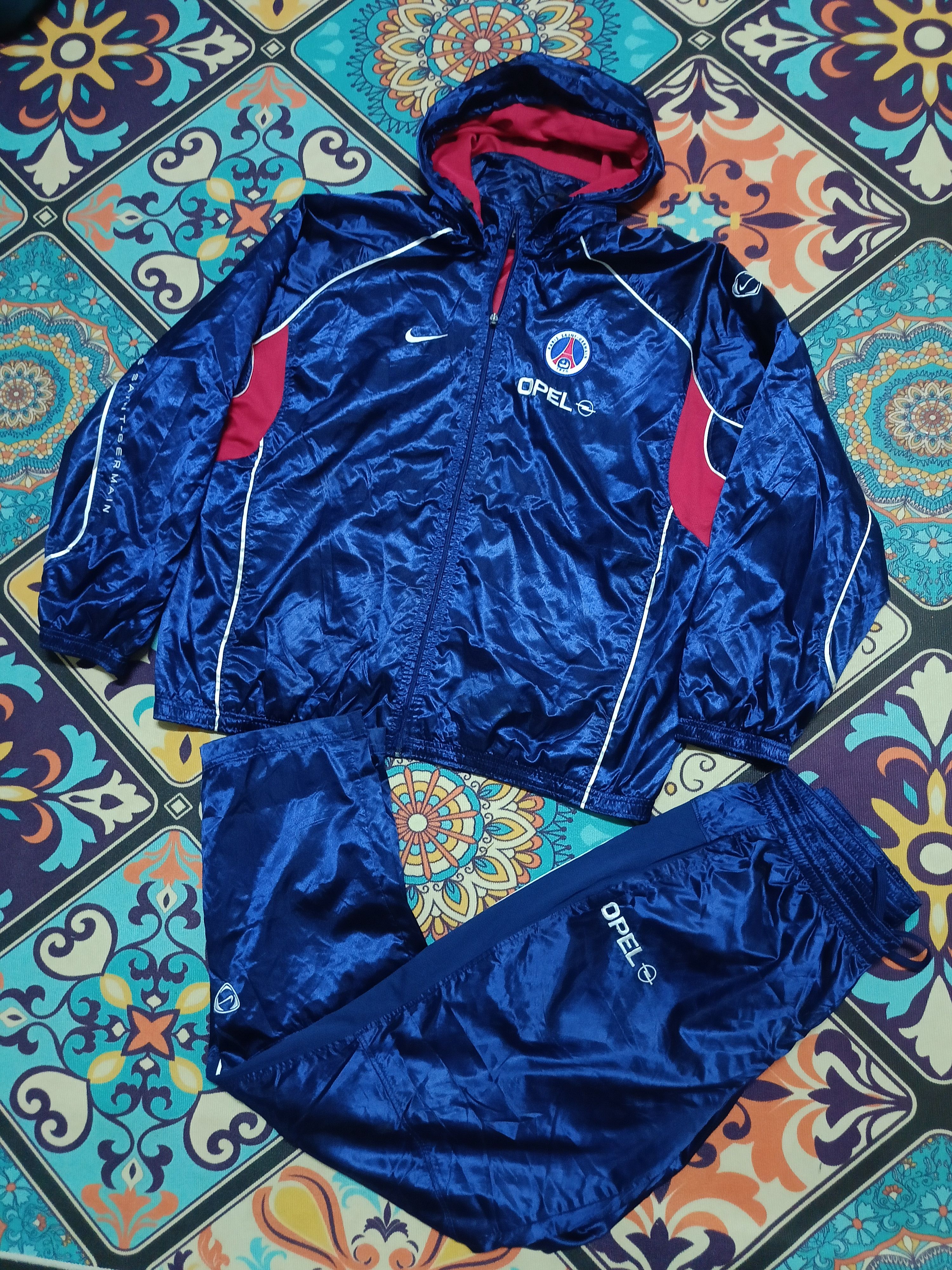 Nike 90s PSG Nike track suit vintage navy pants windbreaker Size US XL / EU 56 / 4 - 1 Thumbnail