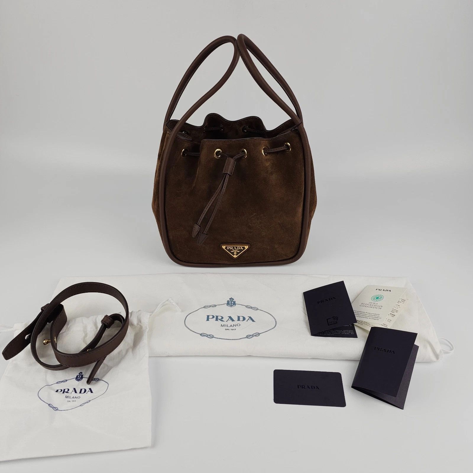 Prada PRADA Darling Mini $2850 Cacao Suede Bucket Bag Size ONE SIZE - 5 Thumbnail