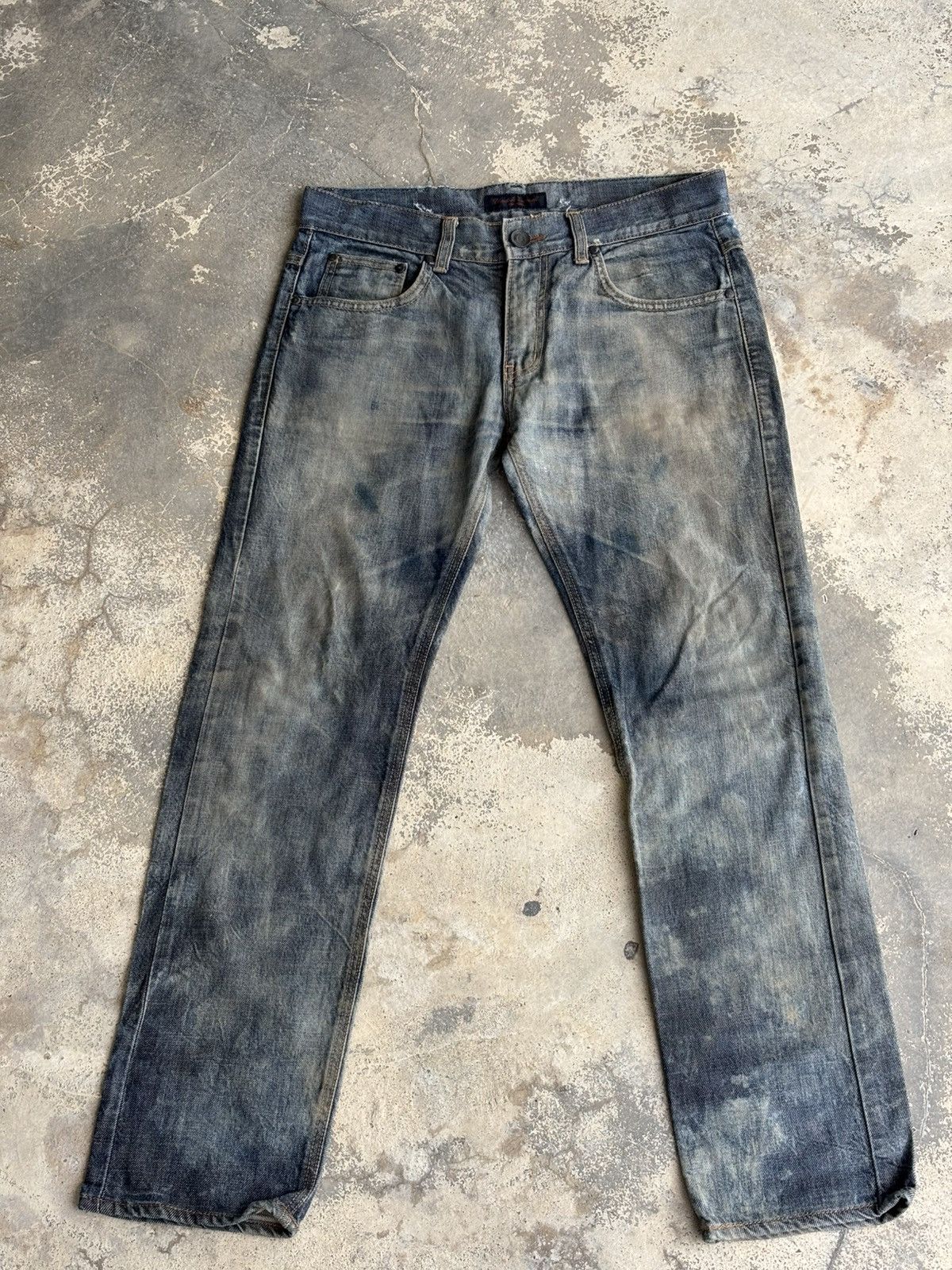 Undercover Undercoverism Distressed Fade Denim Jeans Size US 33 - 1 Thumbnail