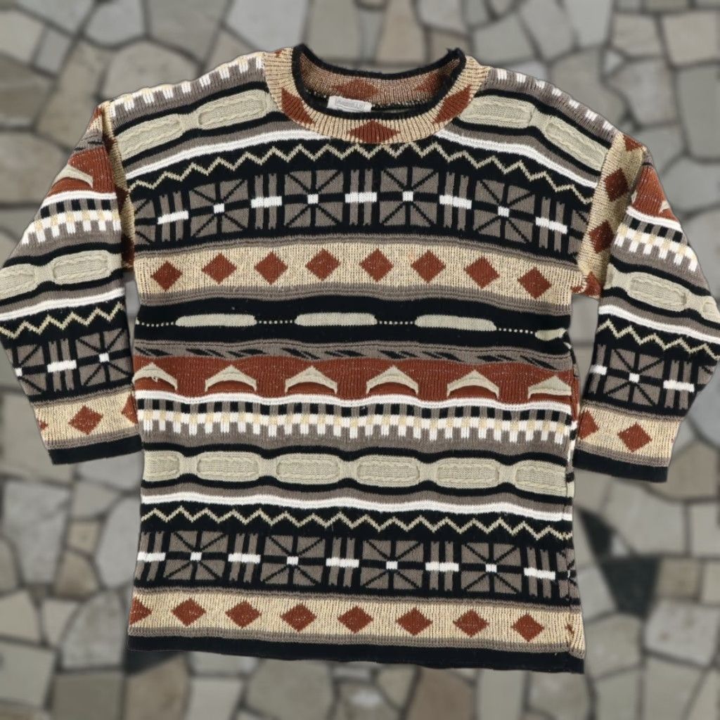 Vintage VTG Arielle Cosby 3D Striped Sweater Women's L Shirt Size L / US 10 / IT 46 - 1 Thumbnail