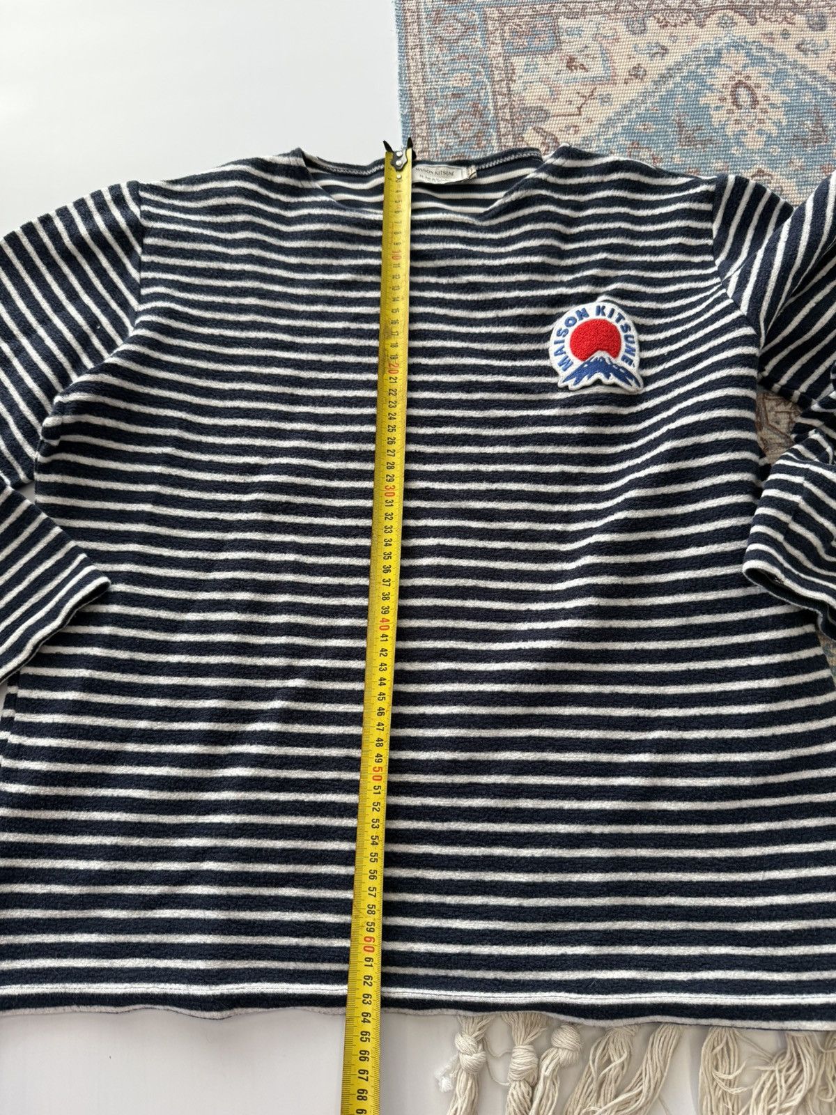 Maison Kitsune Maison Kitsune 4/5 Sleeve Stripe Sweatshirt Size US L / EU 52-54 / 3 - 8 Thumbnail