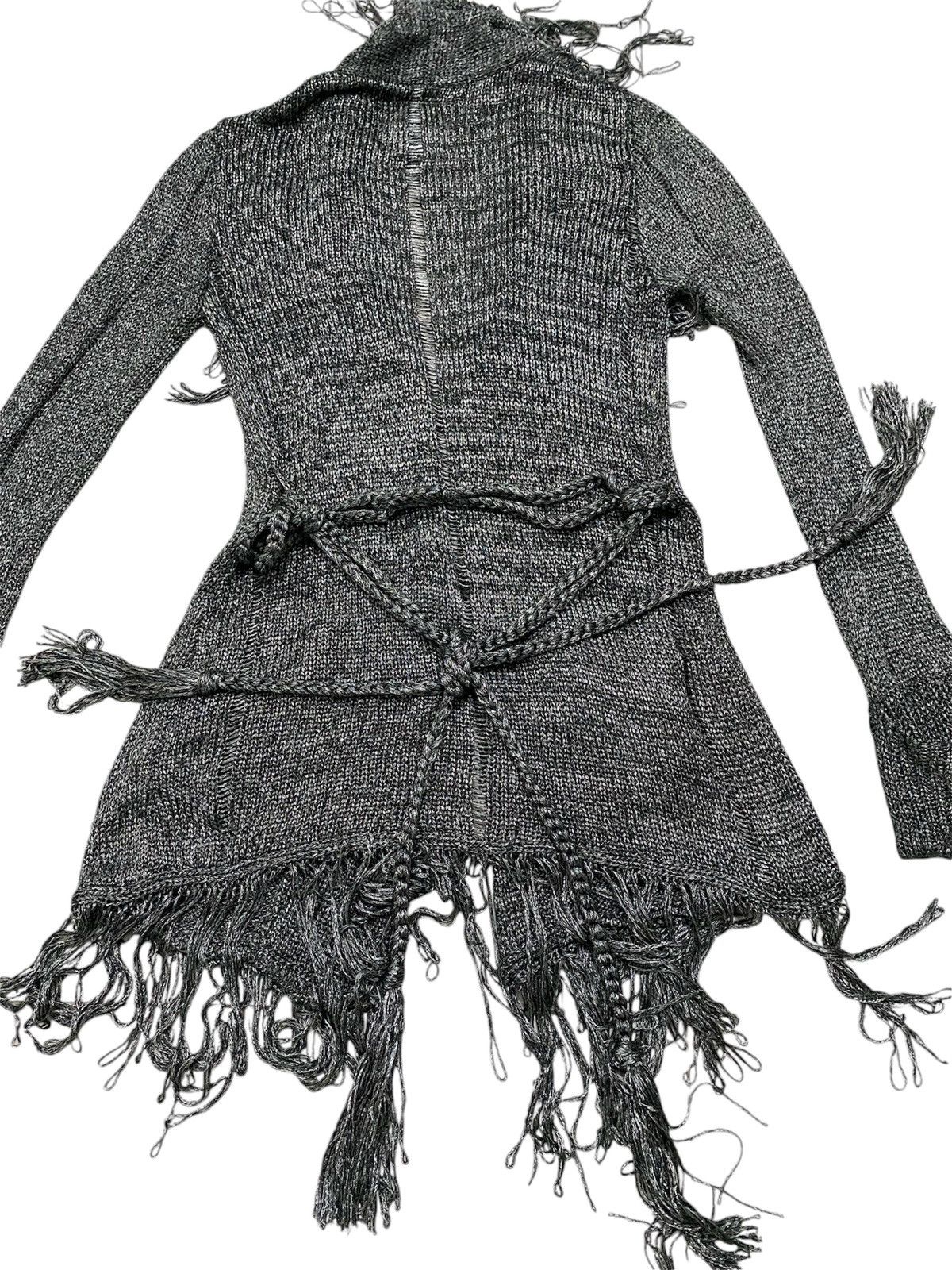 Art Comes First × Japanese Brand Hot!!🔥Johny Wolf Fringe Knitted Ringcoat Jacket Size XS / US 0-2 / IT 36-38 - 7 Thumbnail