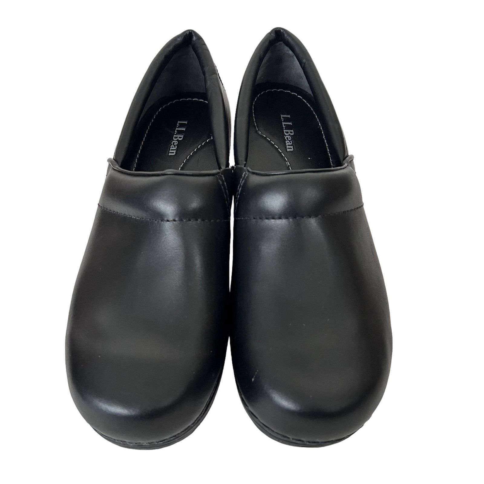 L.L. Bean LL Bean Black Leather Slip On Clogs Sz 7.5 Size US 7.5 / IT 37.5 - 3 Thumbnail