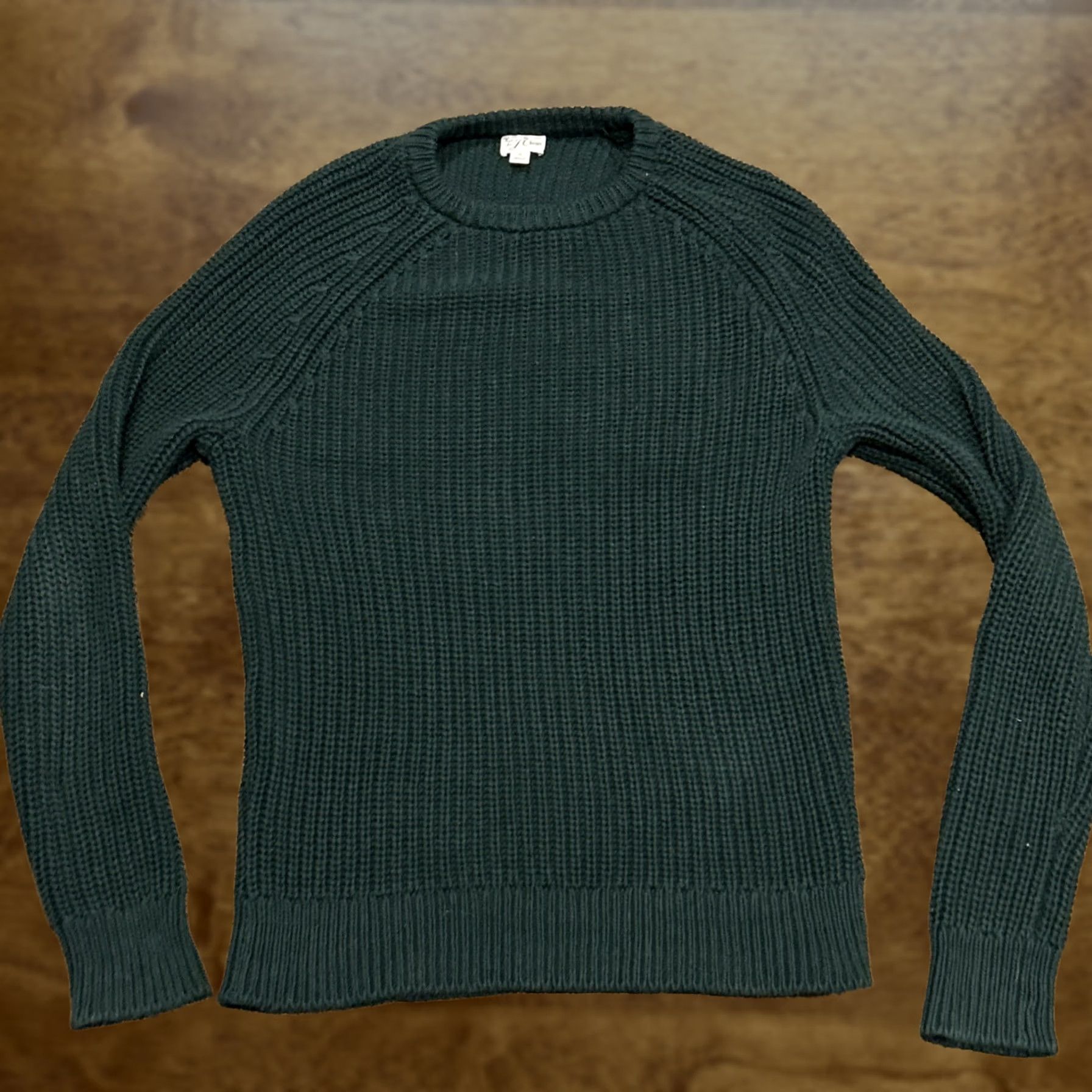 J.Crew J.CREW Sweater Shirt Women S Green Crochet Cotton Oversized Crew Neck Long Sleeve Pullover Classic Size S / US 4 / IT 40 - 1 Thumbnail