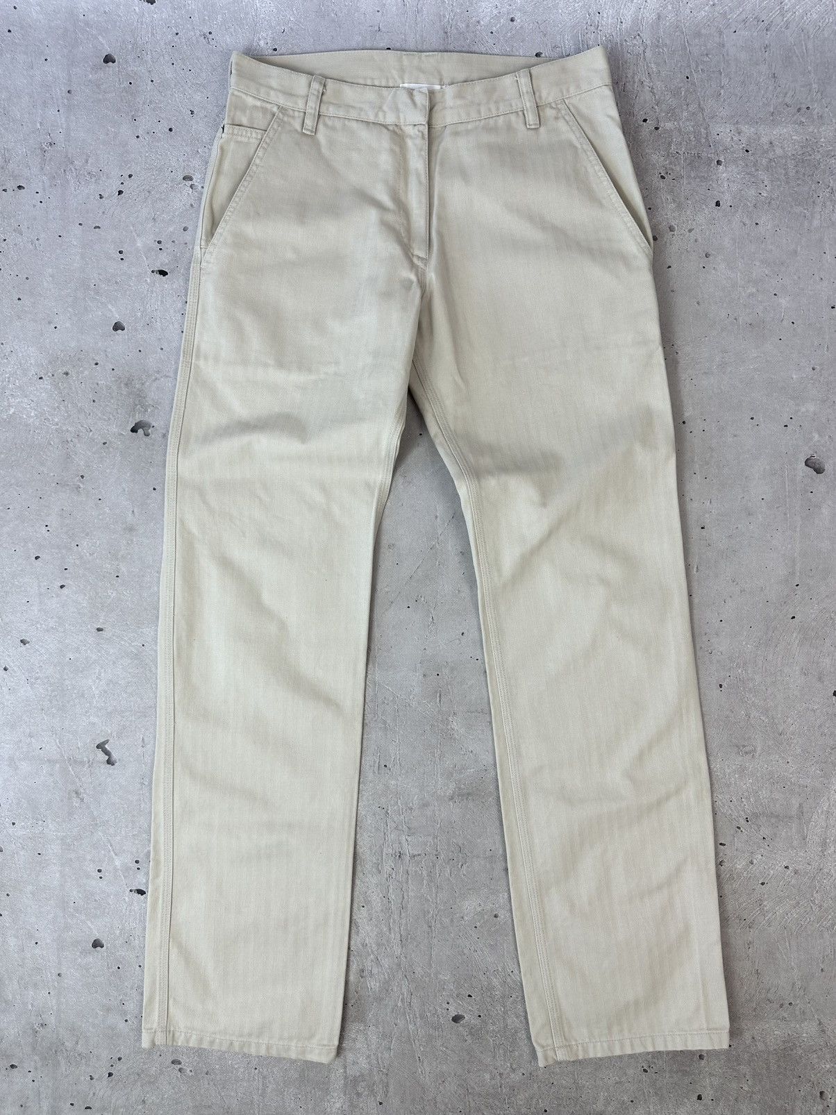 Isabel Marant Etoile Isabel Marant Etoile Stripped Beige Carpenter Cotton Jeans Size 25" / US 0 / IT 36 - 1 Thumbnail