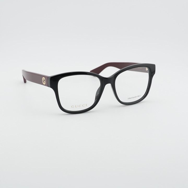 Gucci Gucci GG1340O 009 Eyeglasses Shiny Black/Red 54mm Square Size ONE SIZE - 5 Thumbnail