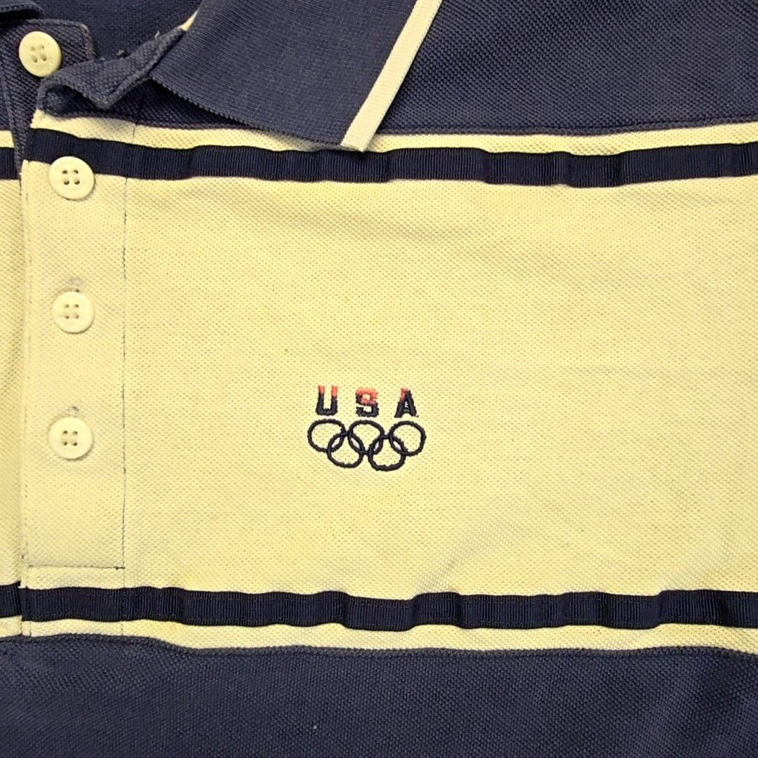 Adidas Vintage USA Olympic Polo Adidas Blue Embroidered Large Shirt Size US L / EU 52-54 / 3 - 2 Thumbnail