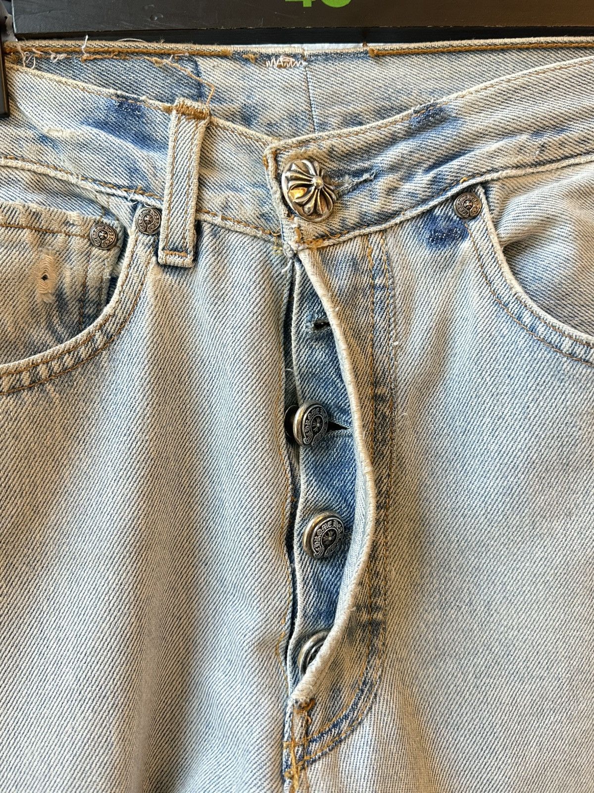 Chrome Hearts × Gallery Dept. × Levi's CHROME HEARTS FLARED CROSS PATCH JEANS Size US 26 / EU 42 - 3 Thumbnail