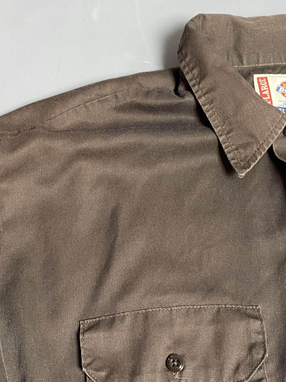 Dickies Vtg Dickies Work Faded Shirt Long Sleeve Brown/Khaki Size XL Size US XL / EU 56 / 4 - 3 Thumbnail